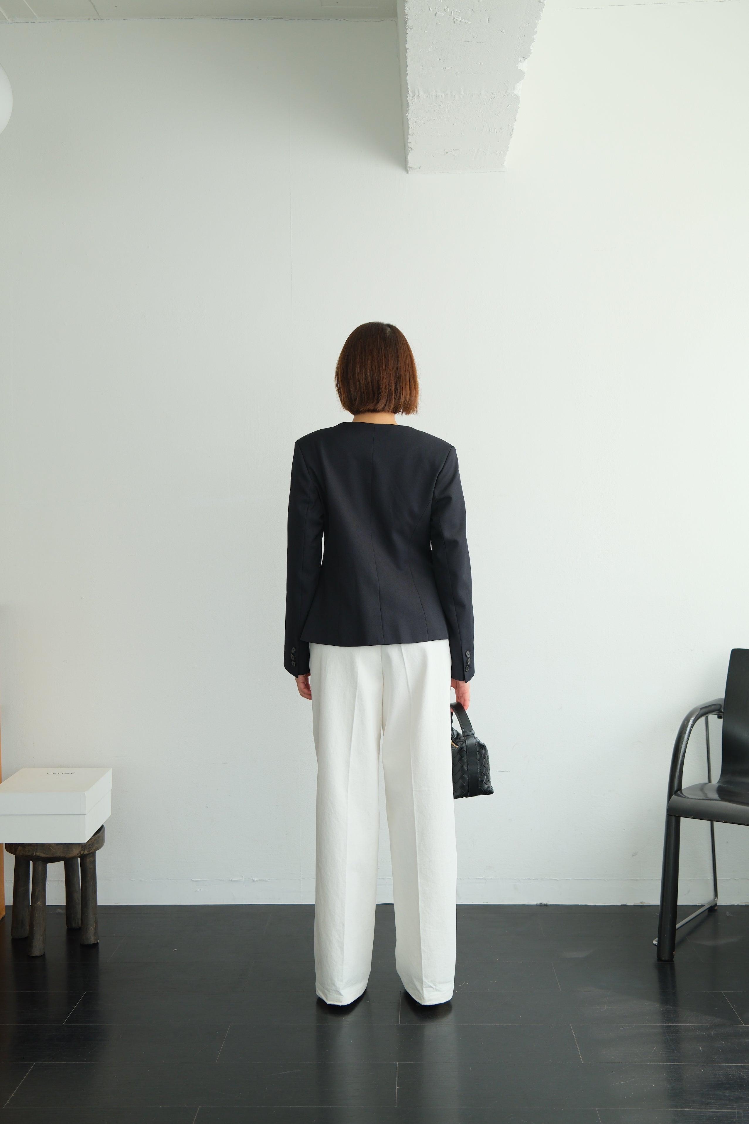 Sculpted Round Neck Blazer