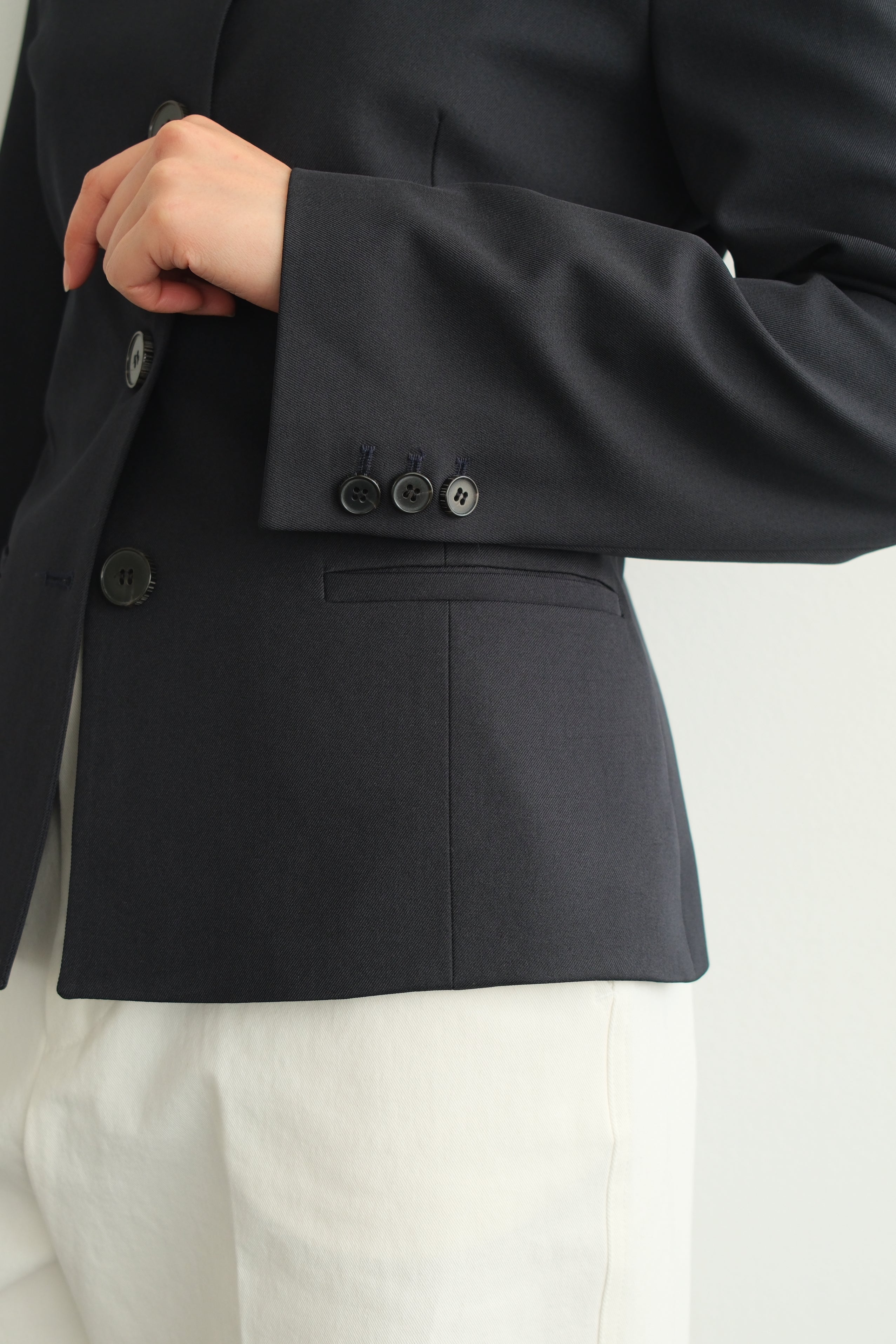 Sculpted Round Neck Blazer