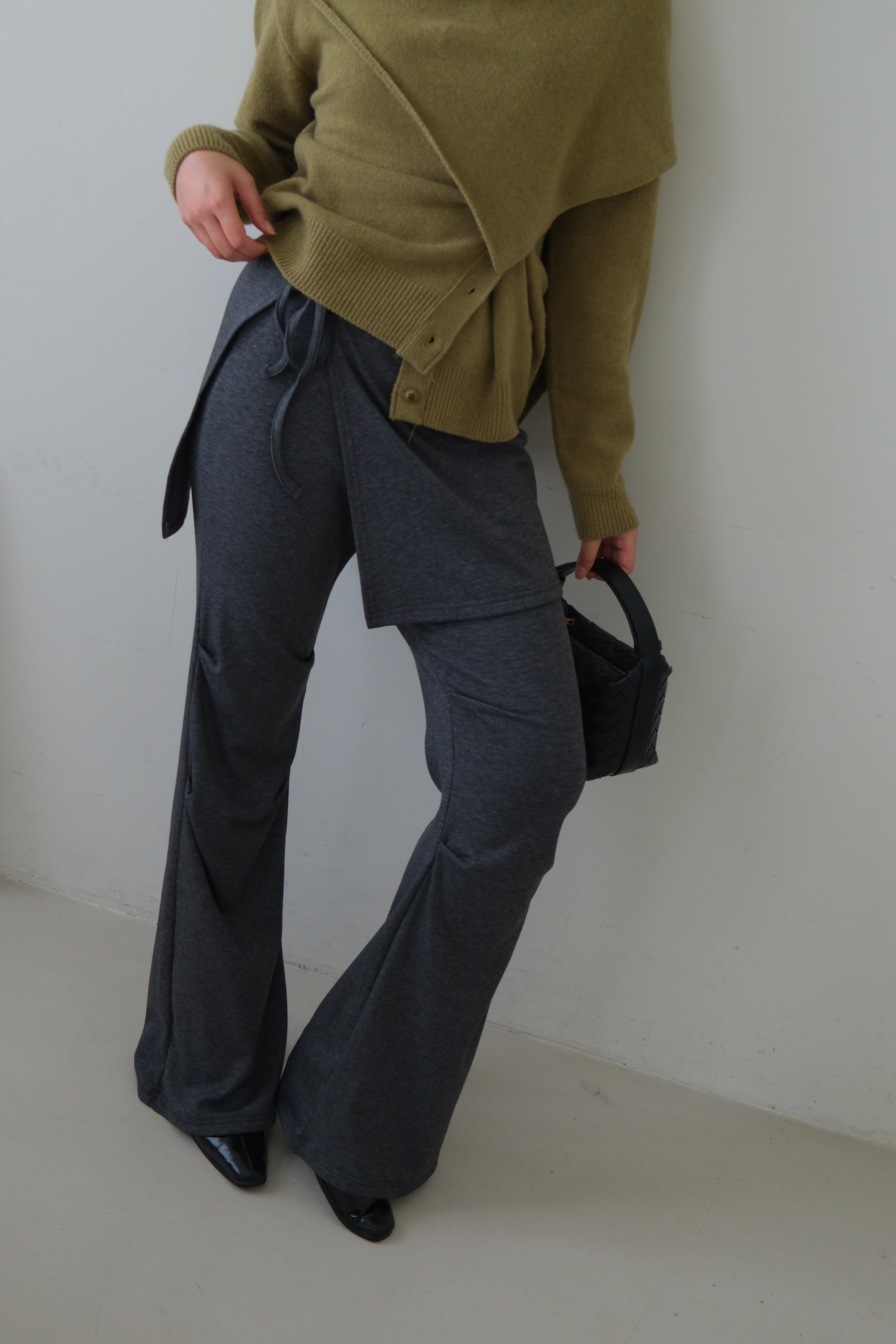 Moka flare pants (wrap skirt set)