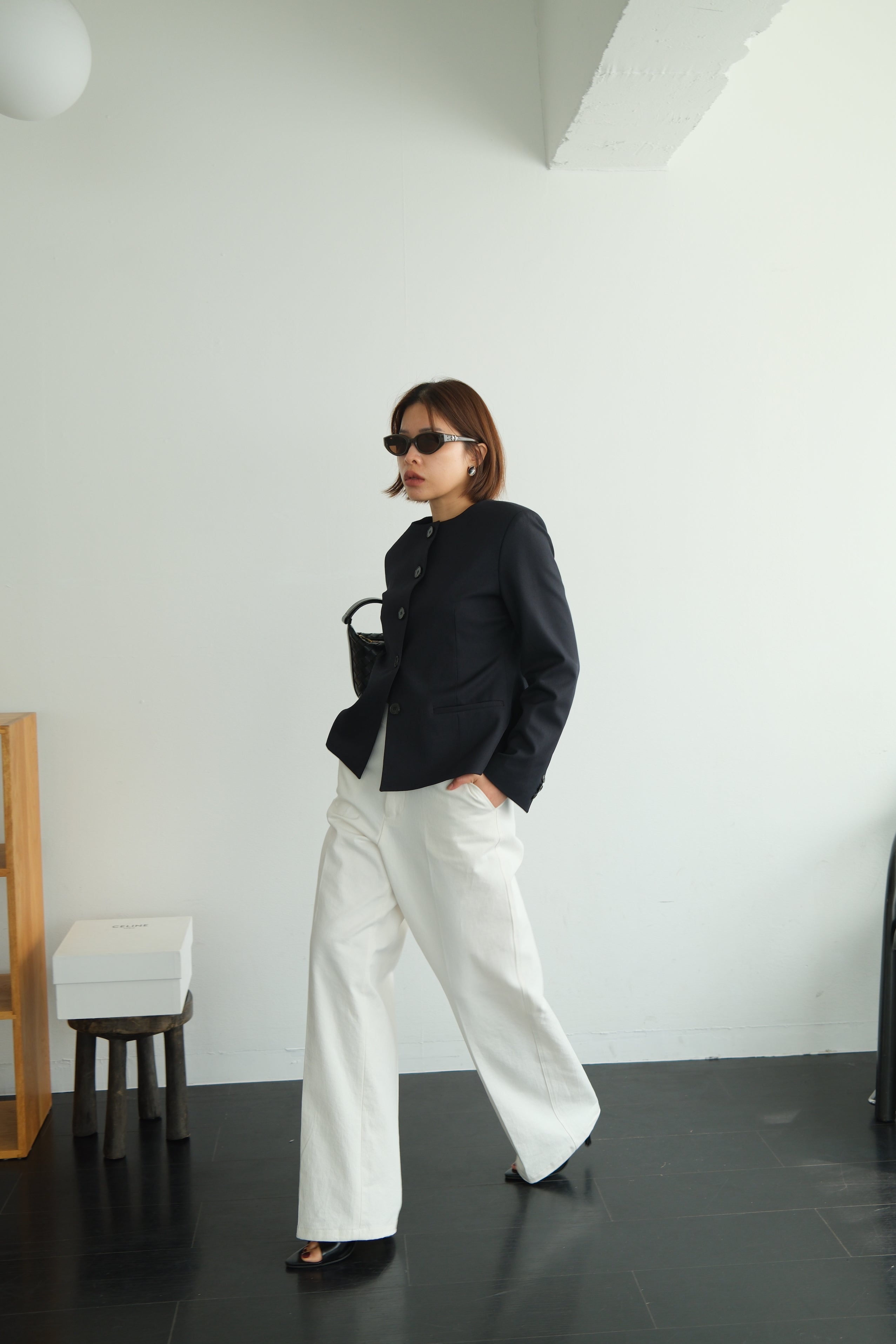 Sculpted Round Neck Blazer