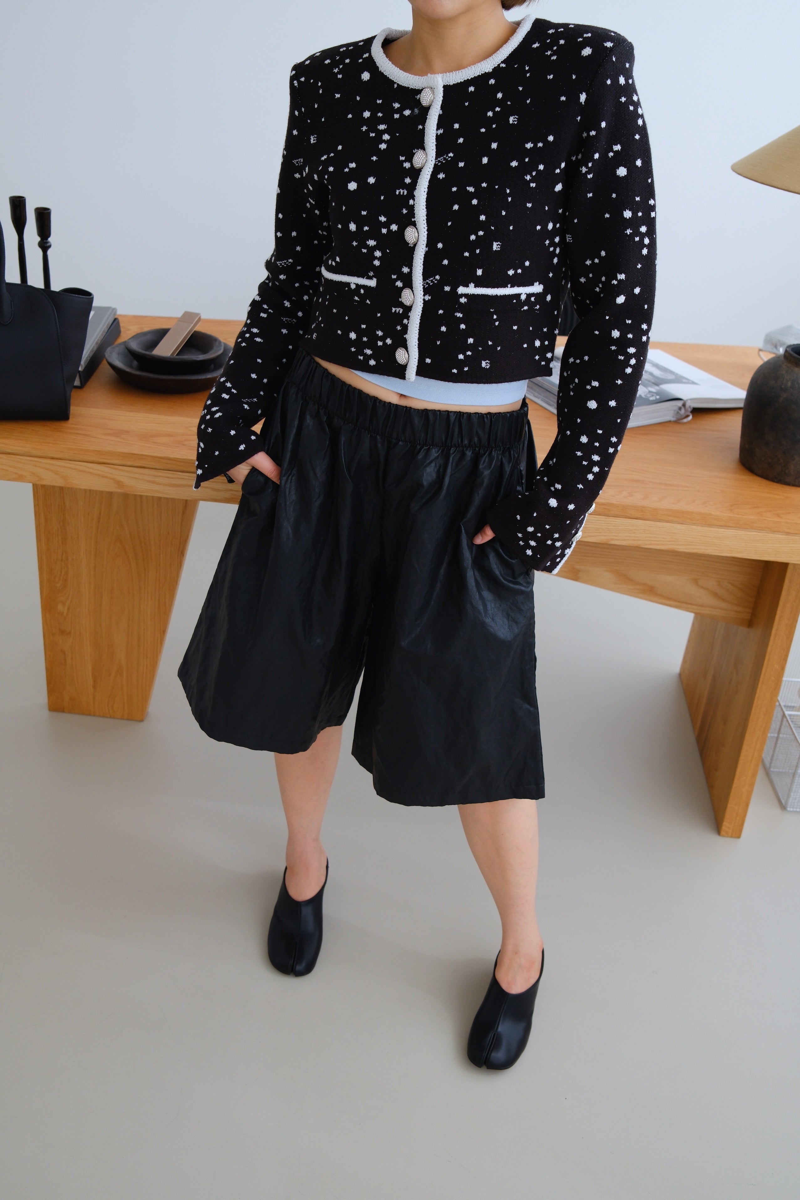 Raven Crinkled Faux Leather Shorts