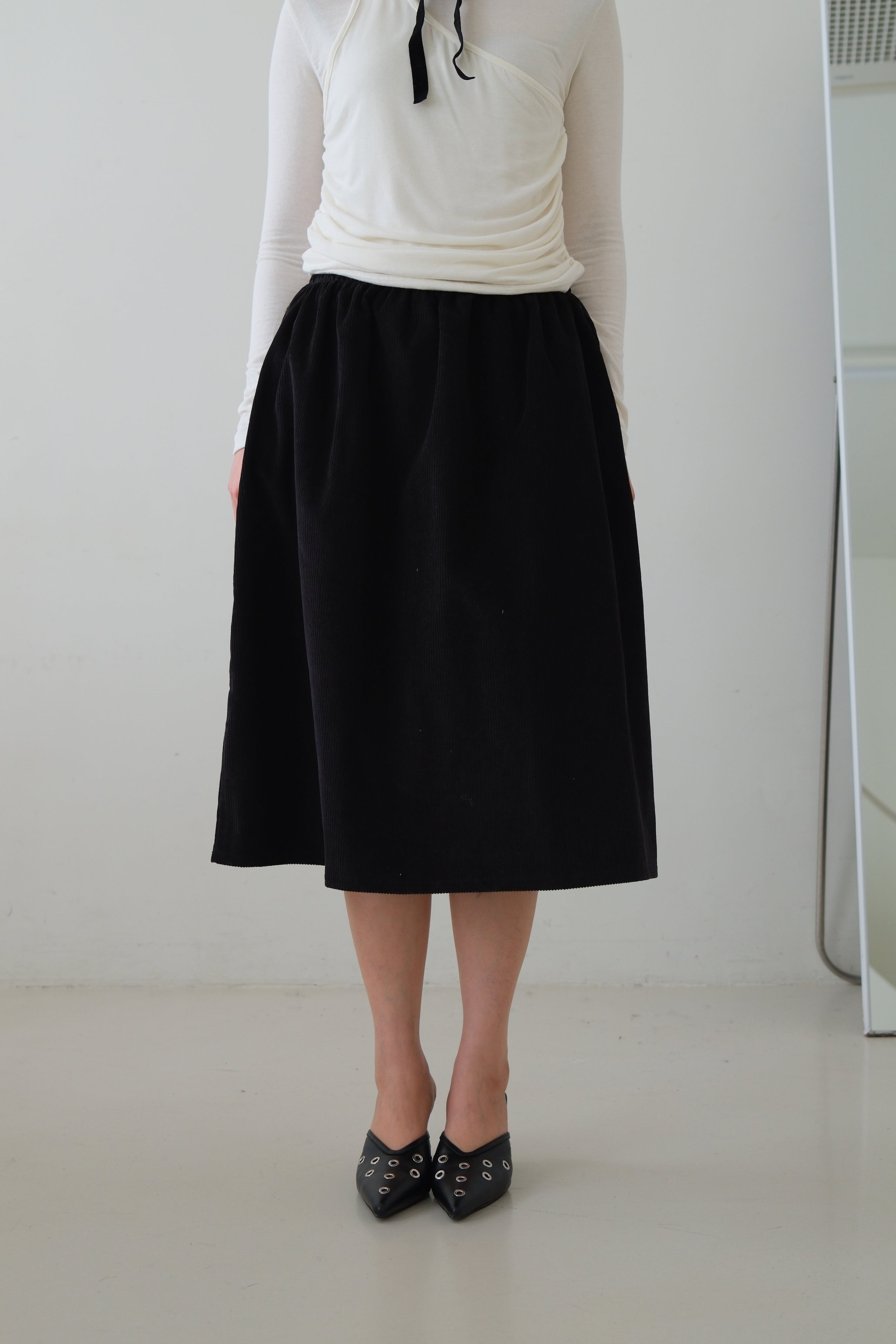 Mu corduroy midi skirt