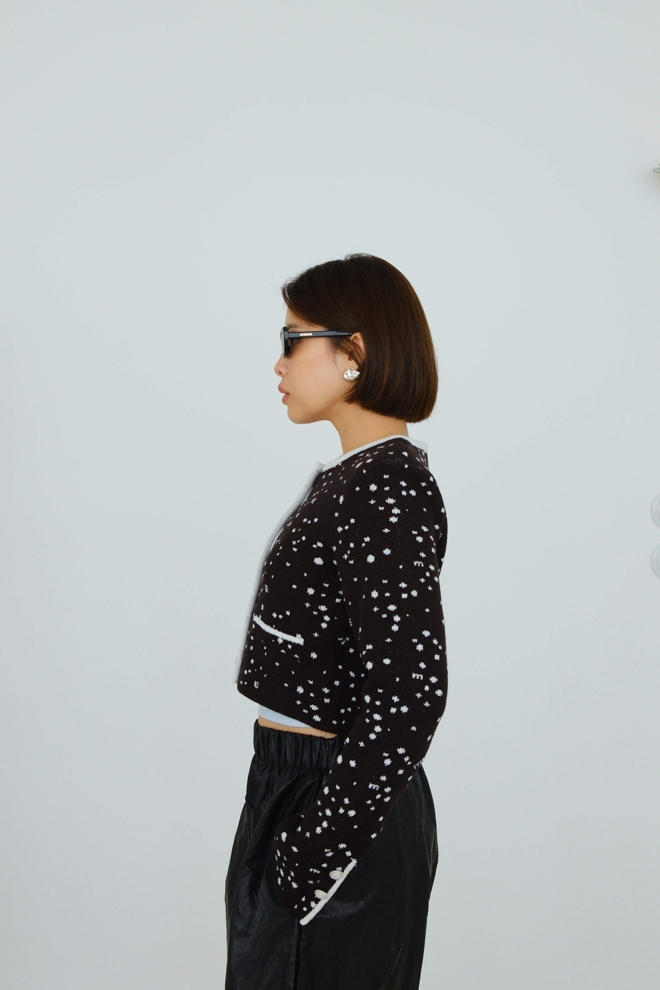 Odette Speckled Crop Cardigan
