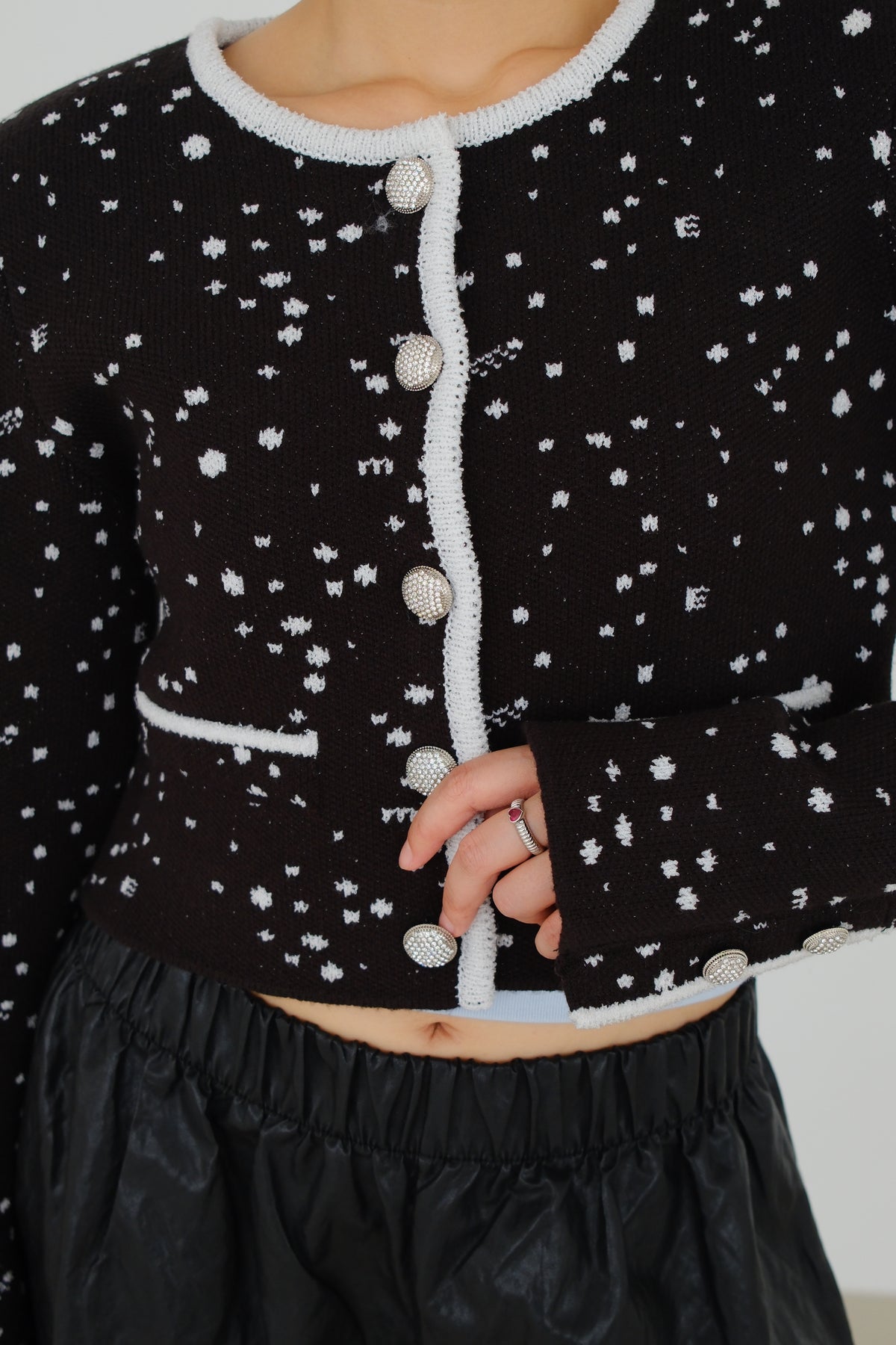 Odette Speckled Crop Cardigan