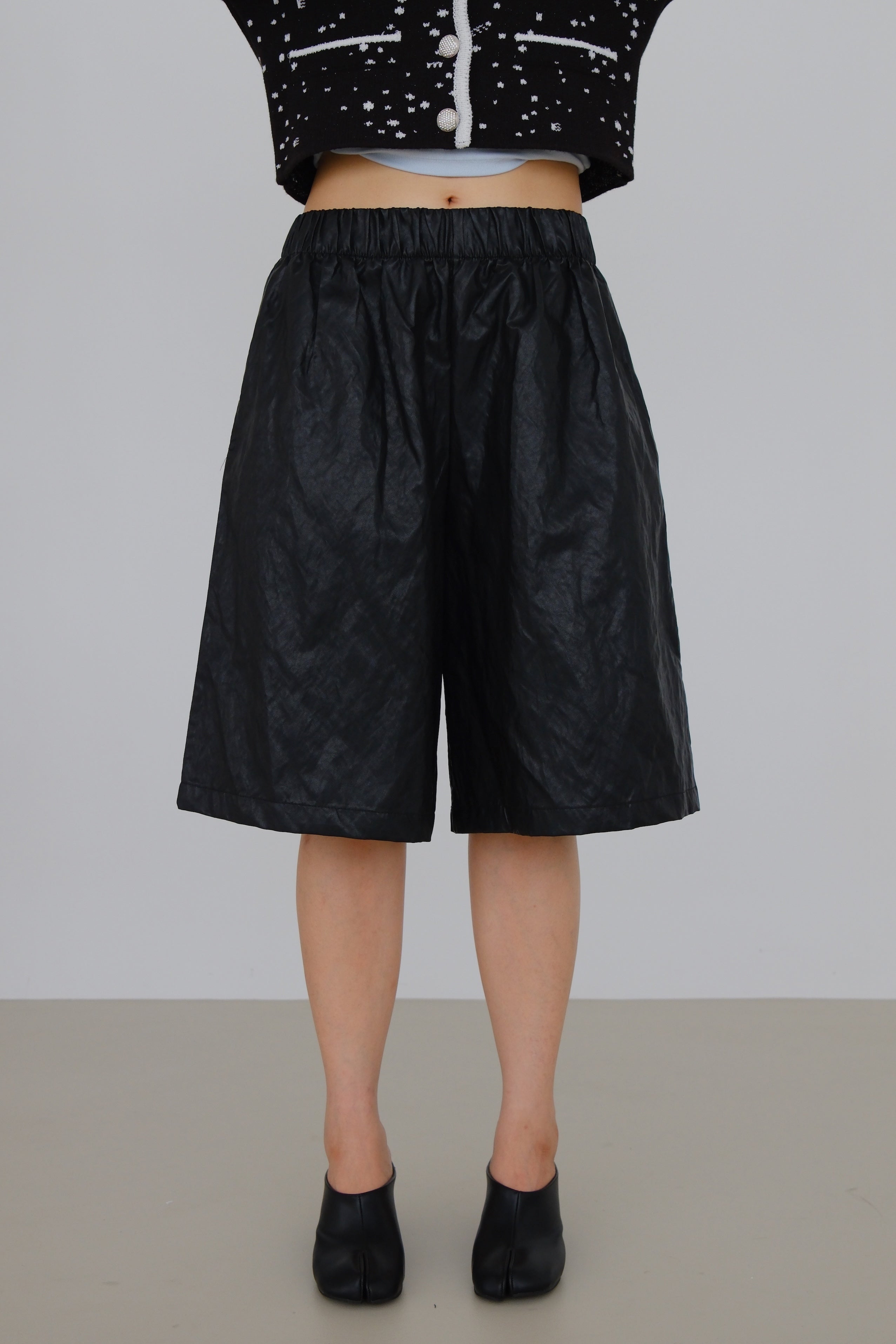 Raven Crinkled Faux Leather Shorts
