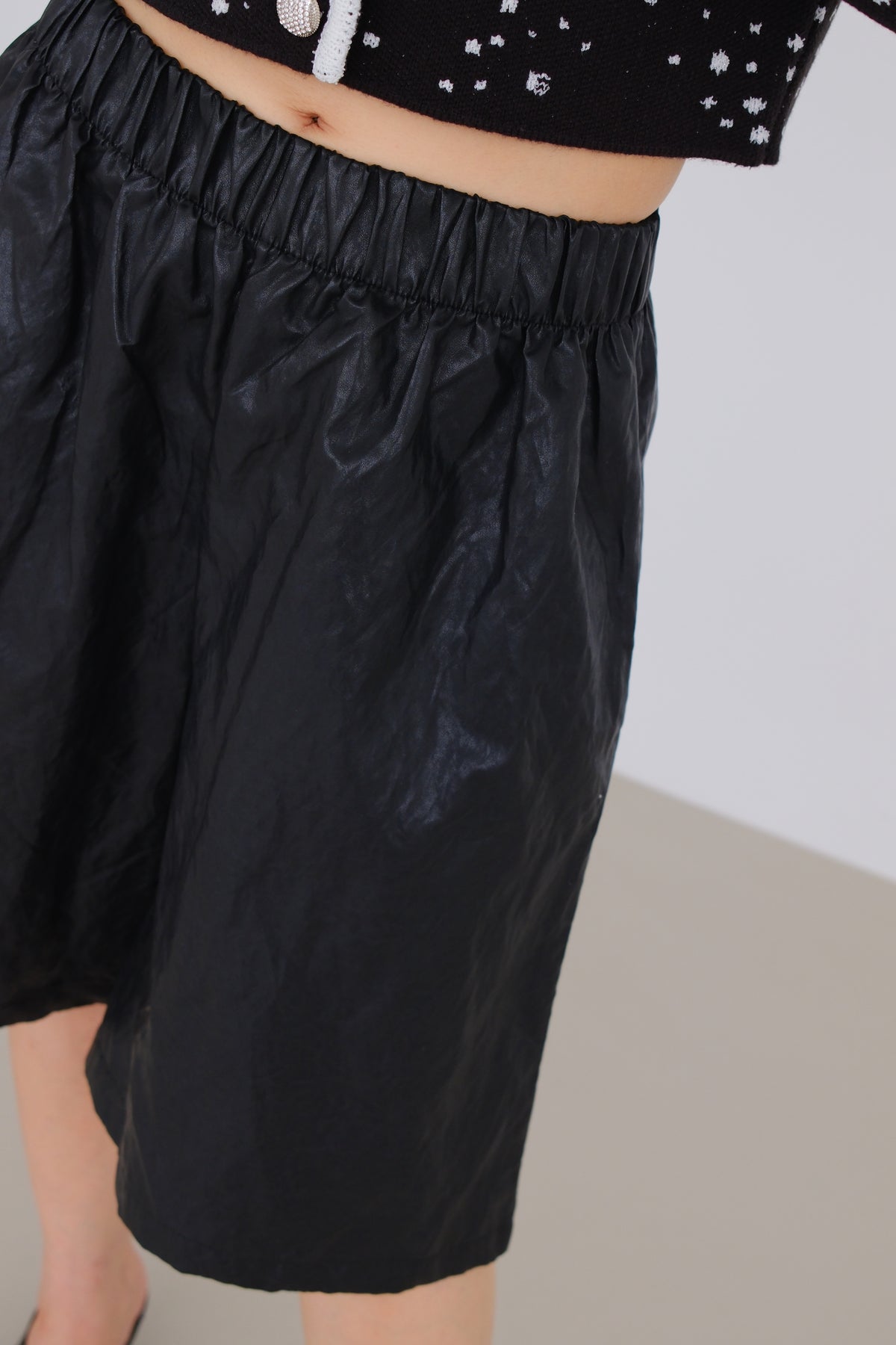 Raven Crinkled Faux Leather Shorts