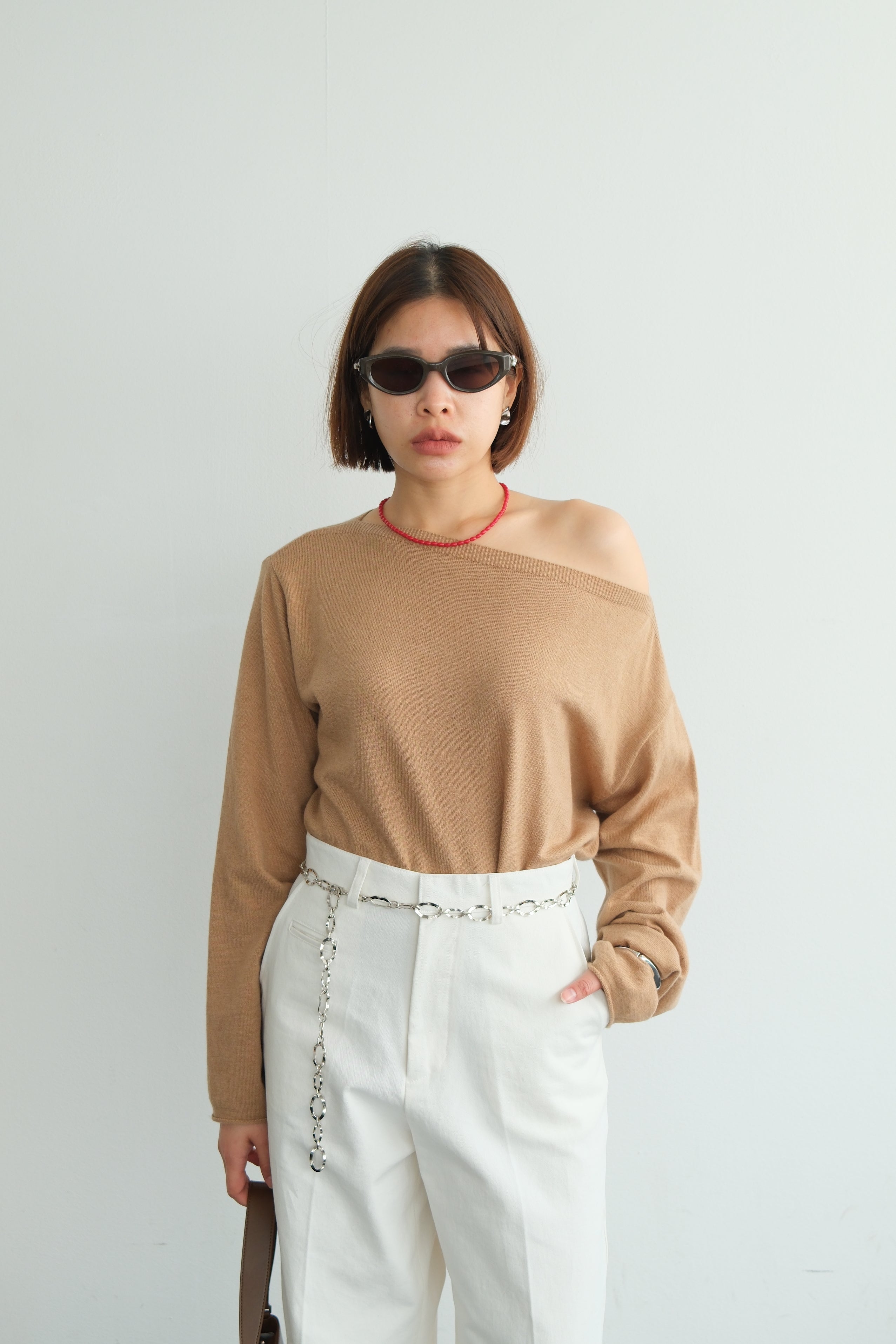 Elia Boat Neck Knit Crop Top