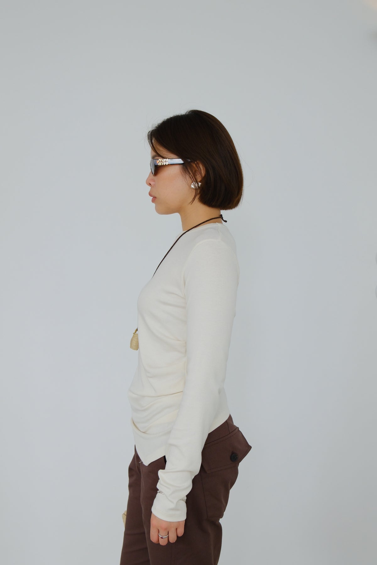 Drape Side Long Sleeve Tee