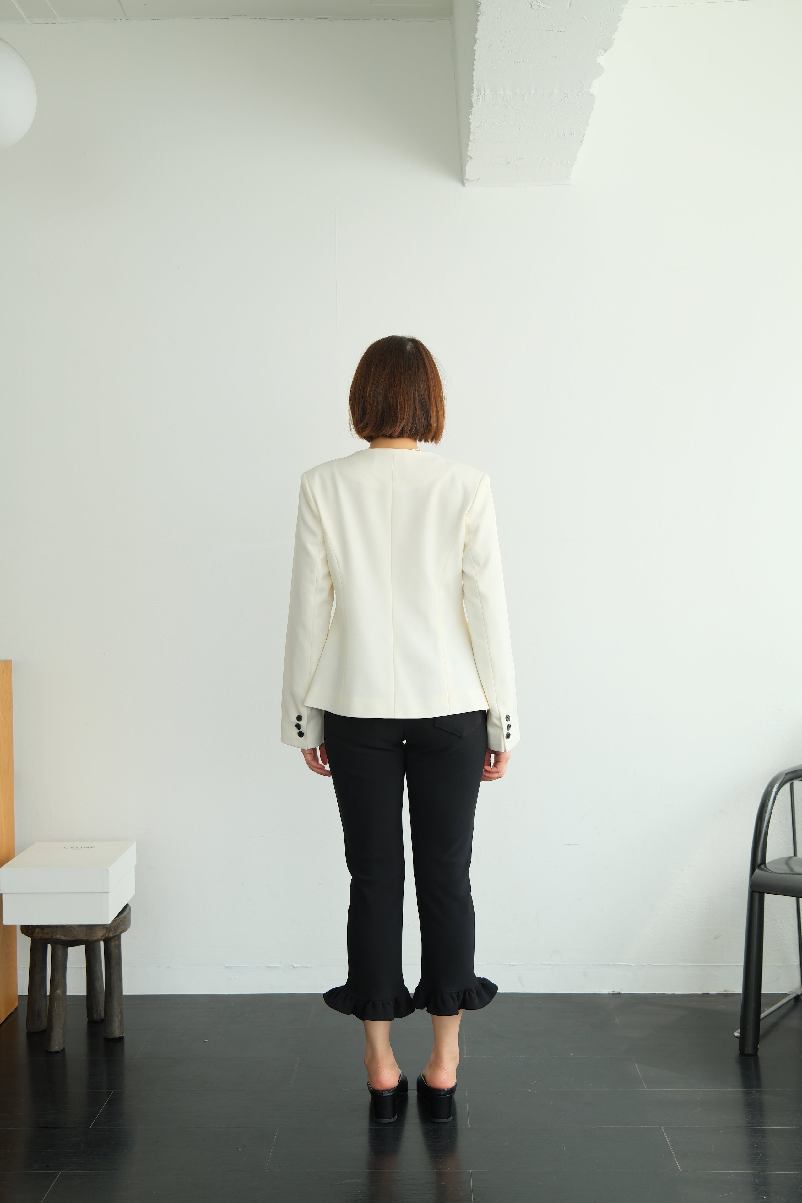 Sculpted Round Neck Blazer