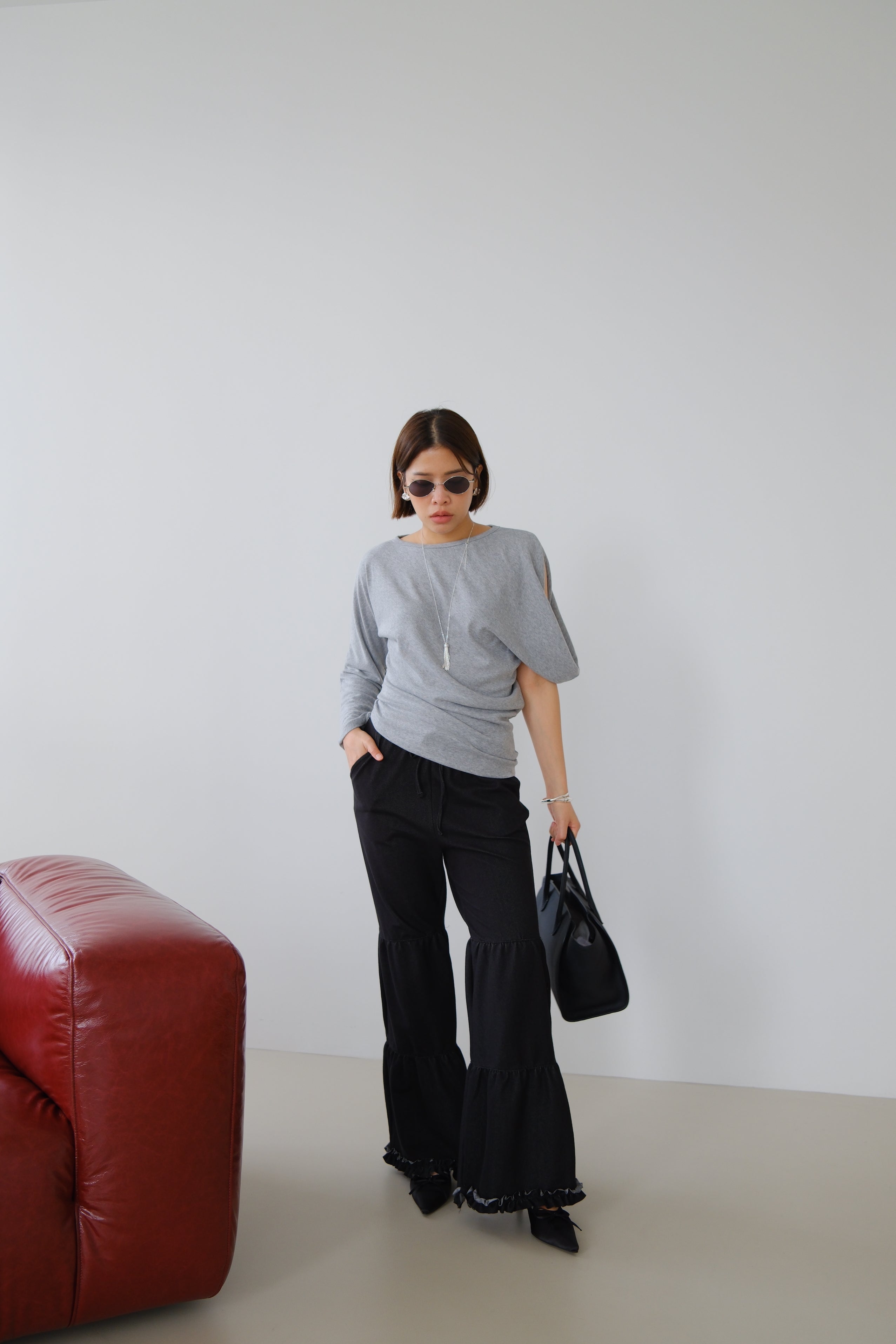 Riva Asymmetric Sleeve Top