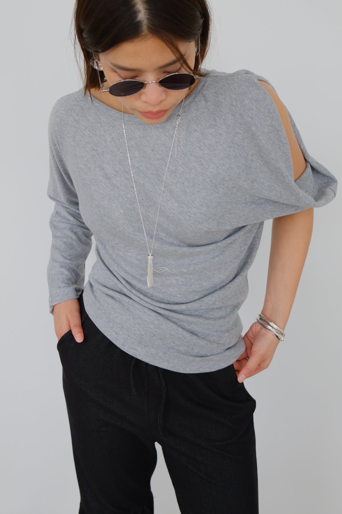 Riva Asymmetric Sleeve Top