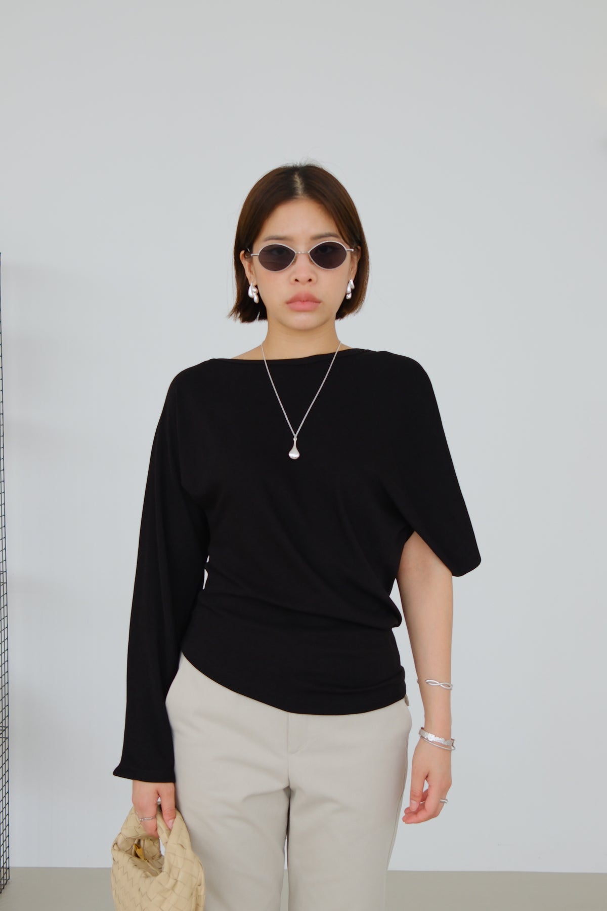 Riva Asymmetric Sleeve Top