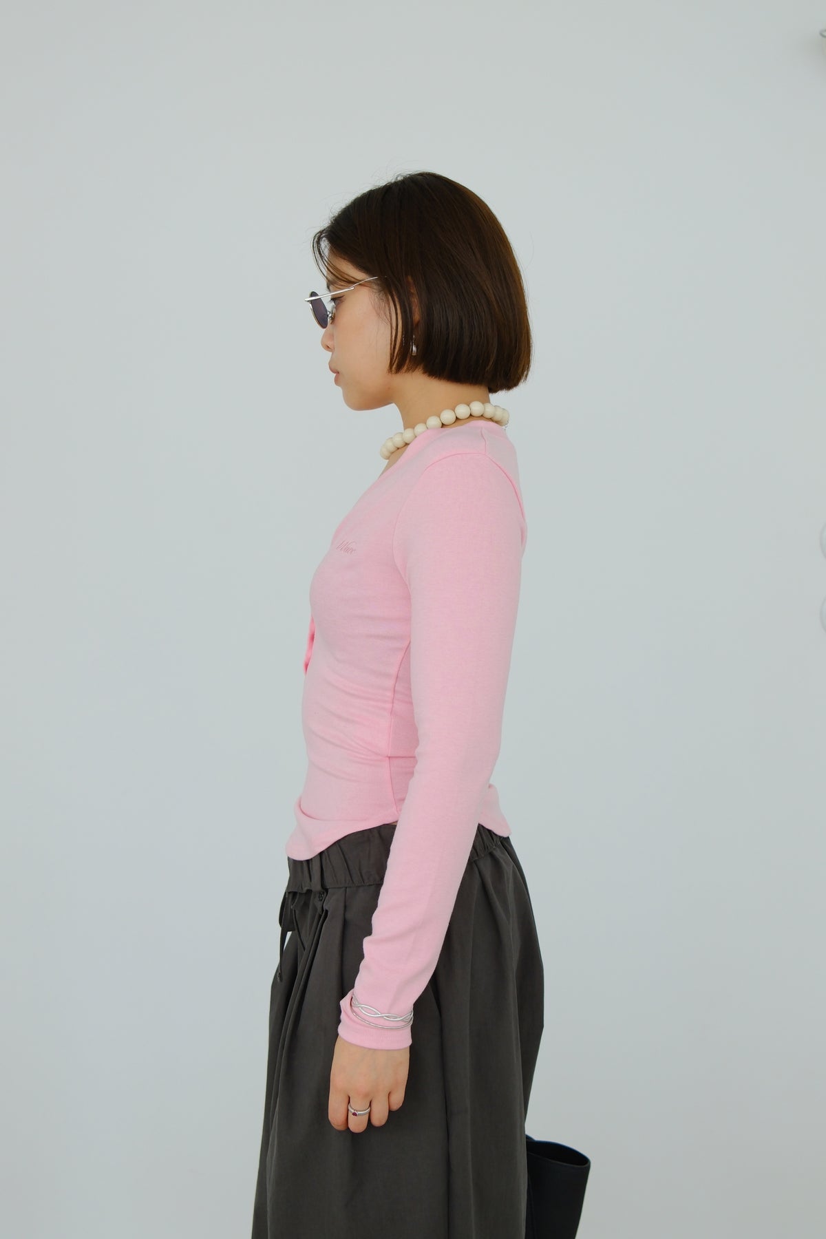 Nara Soft Button V-Neck Top