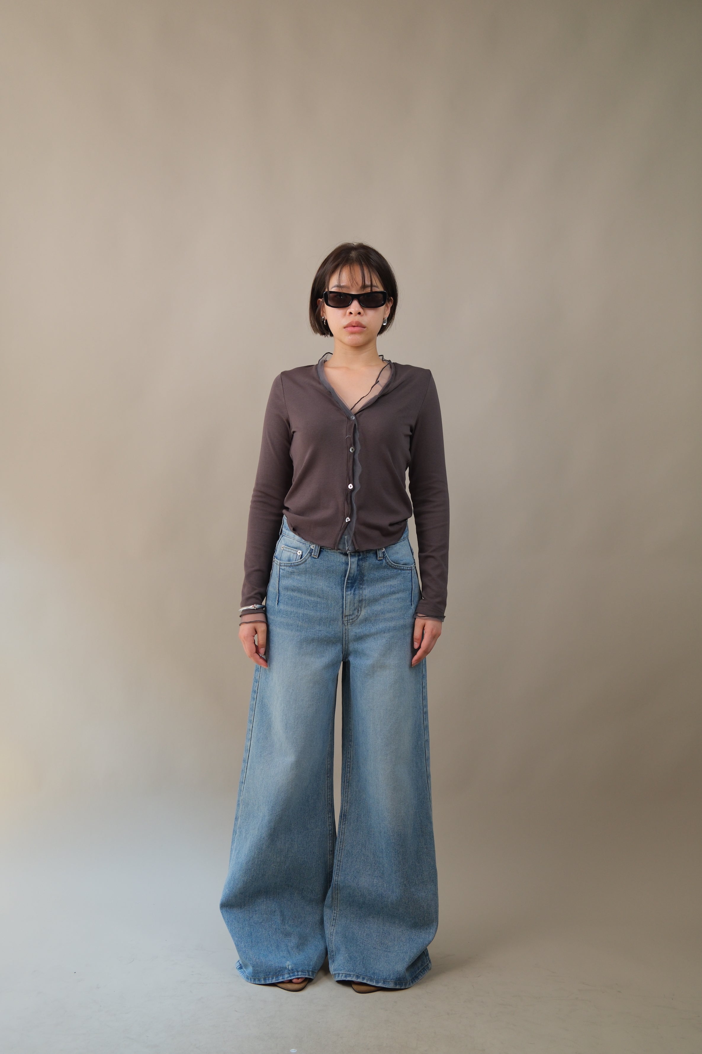 Structured Wide Leg Jeans