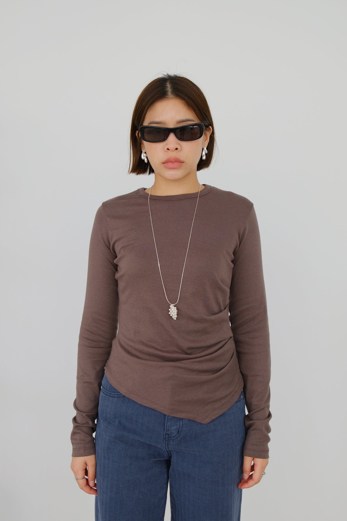 Drape Side Long Sleeve Tee