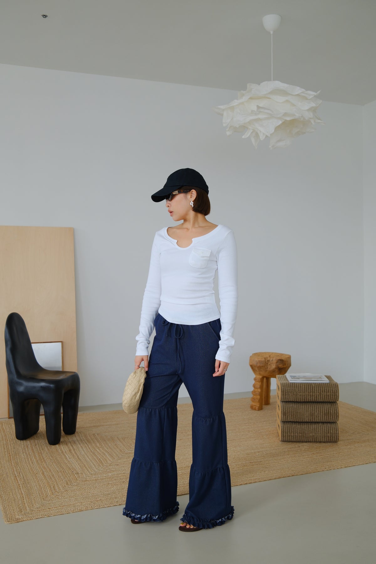 Demi Panel Flare Denim Pants