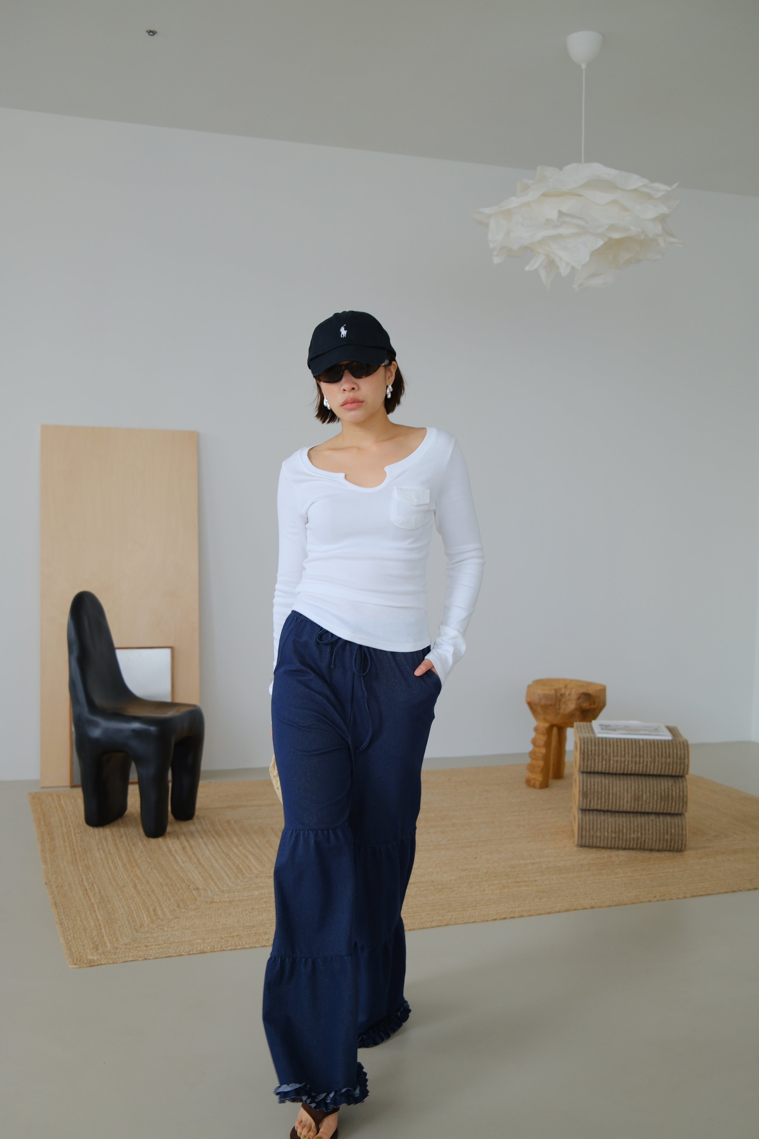 Demi Panel Flare Denim Pants