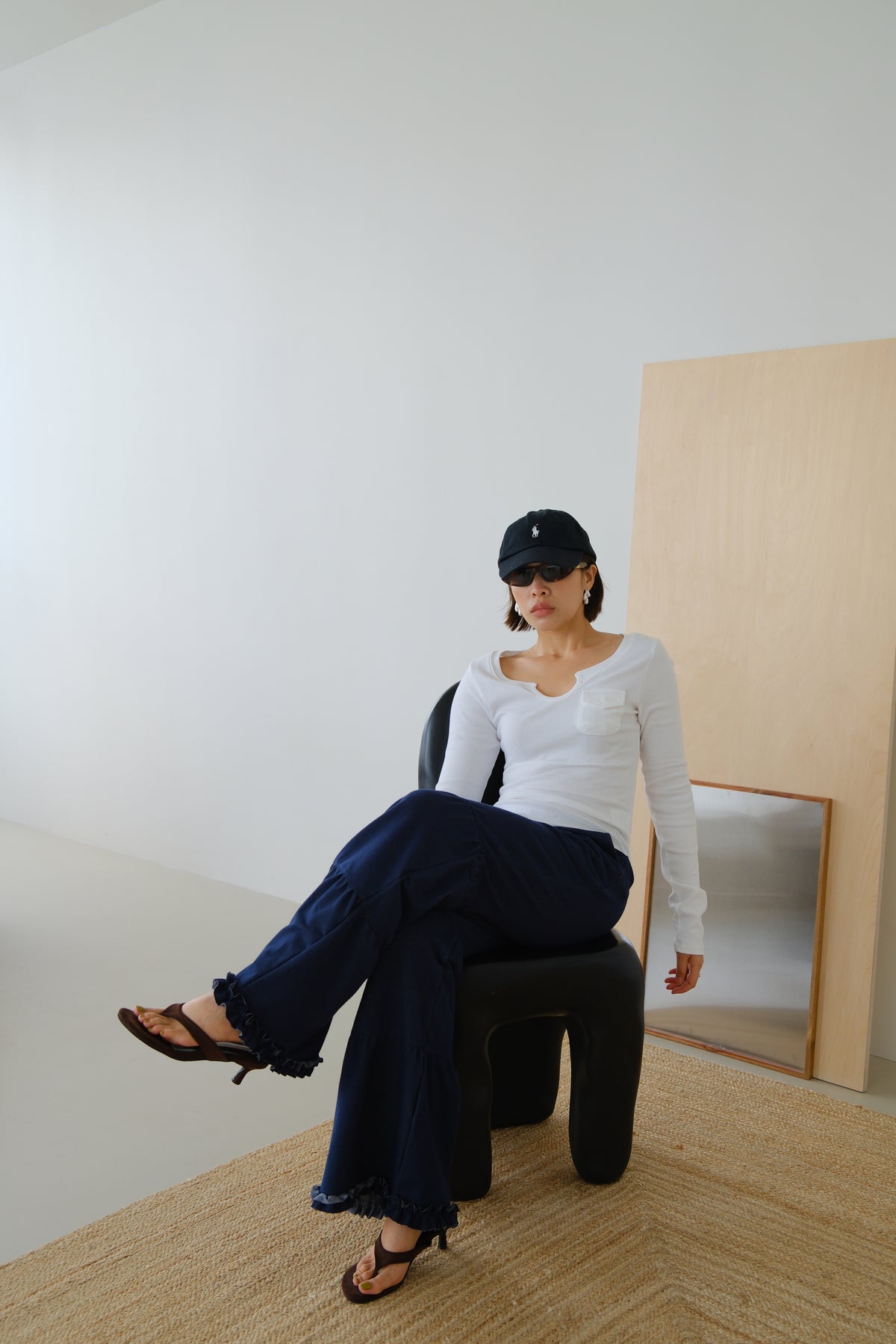 Demi Panel Flare Denim Pants