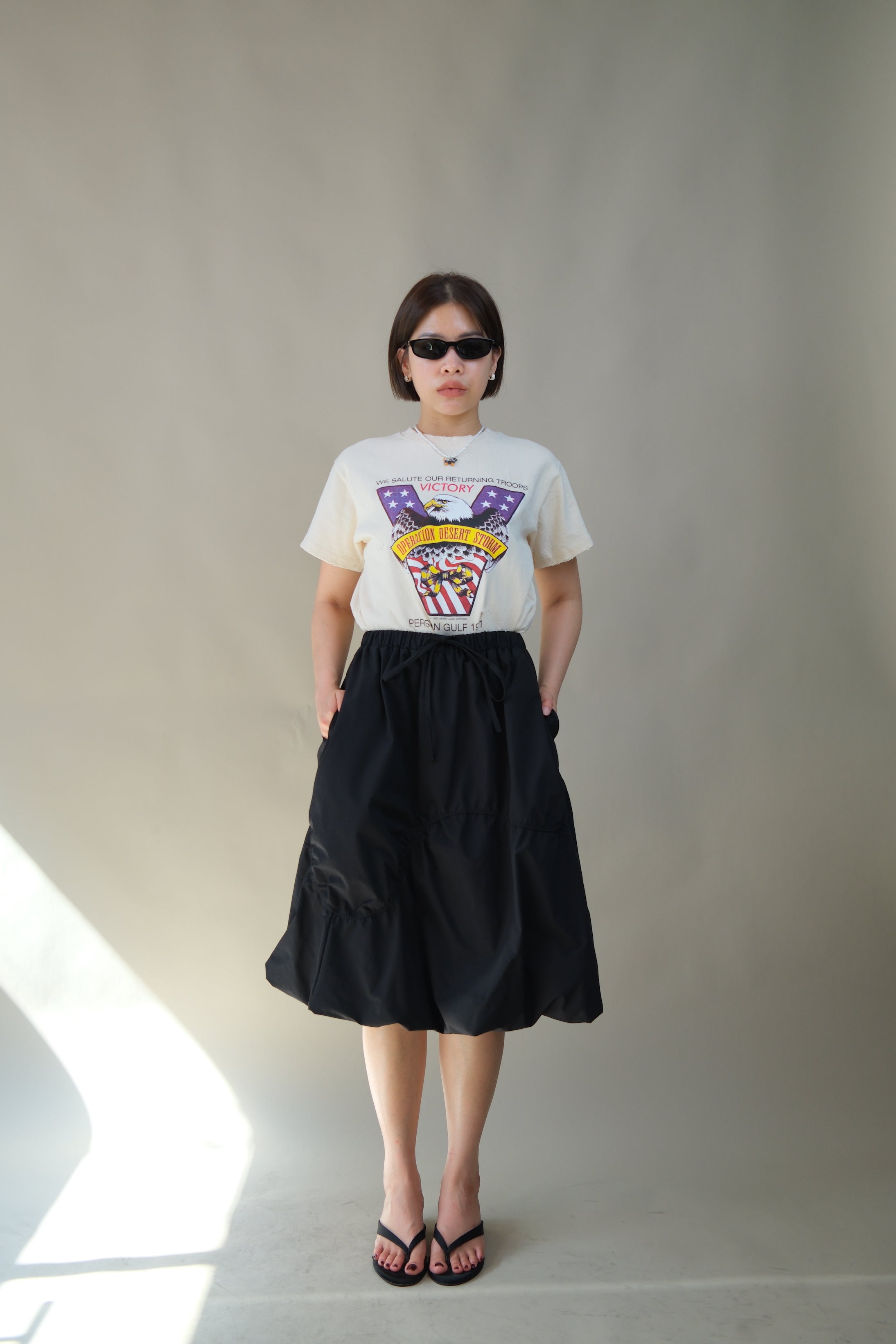 Wavey balloon midi skirt