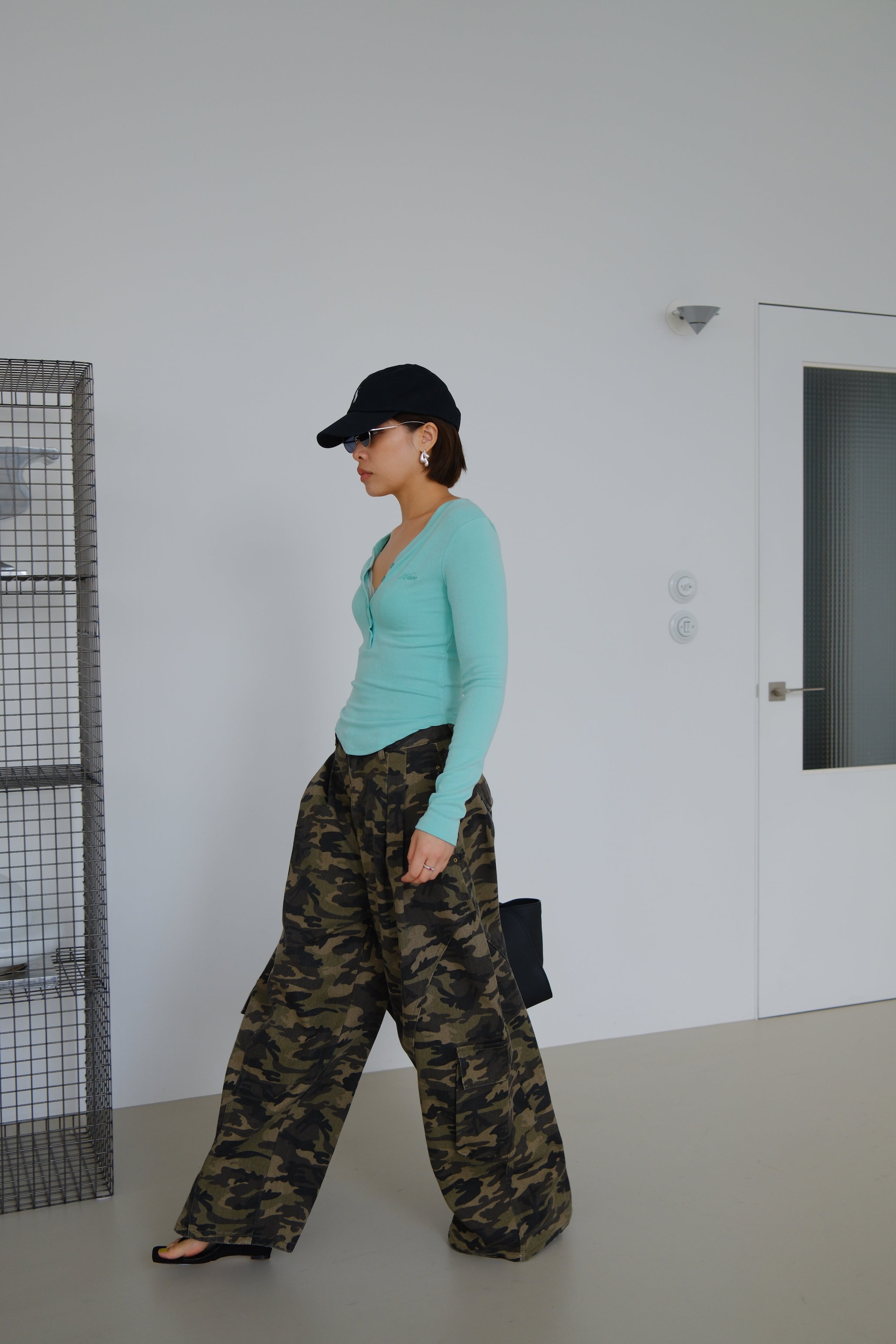 Nara Soft Button V-Neck Top