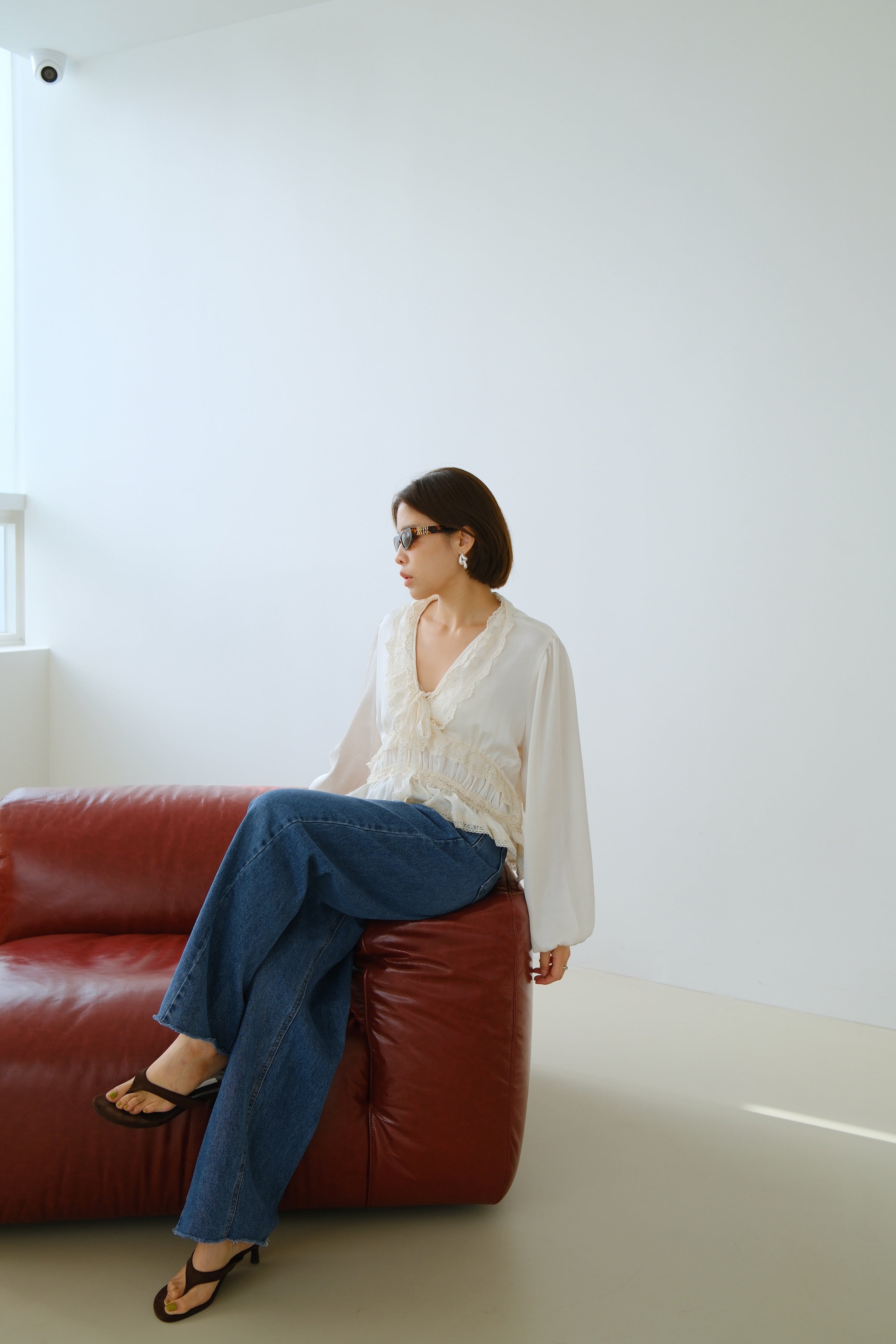 Roselle Ruffle Satin Blouse