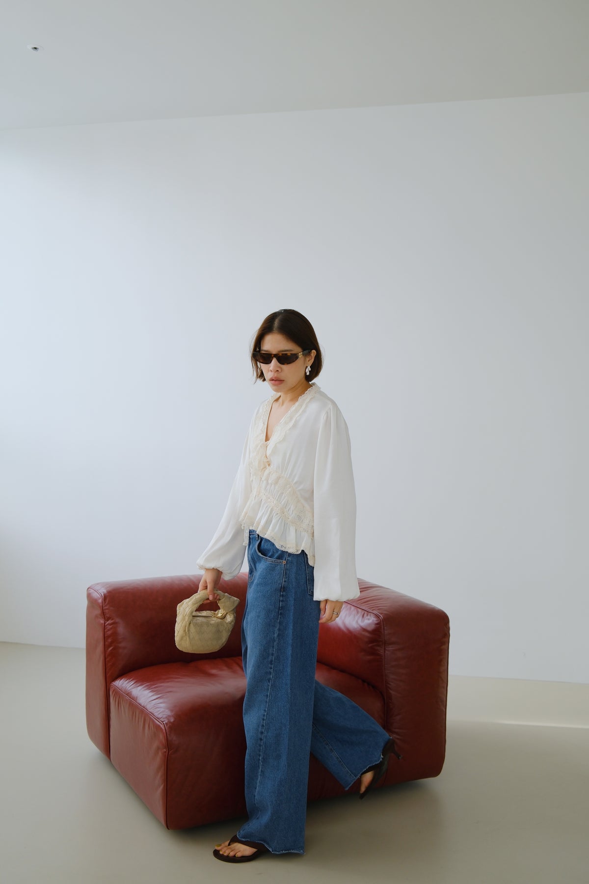 Roselle Ruffle Satin Blouse