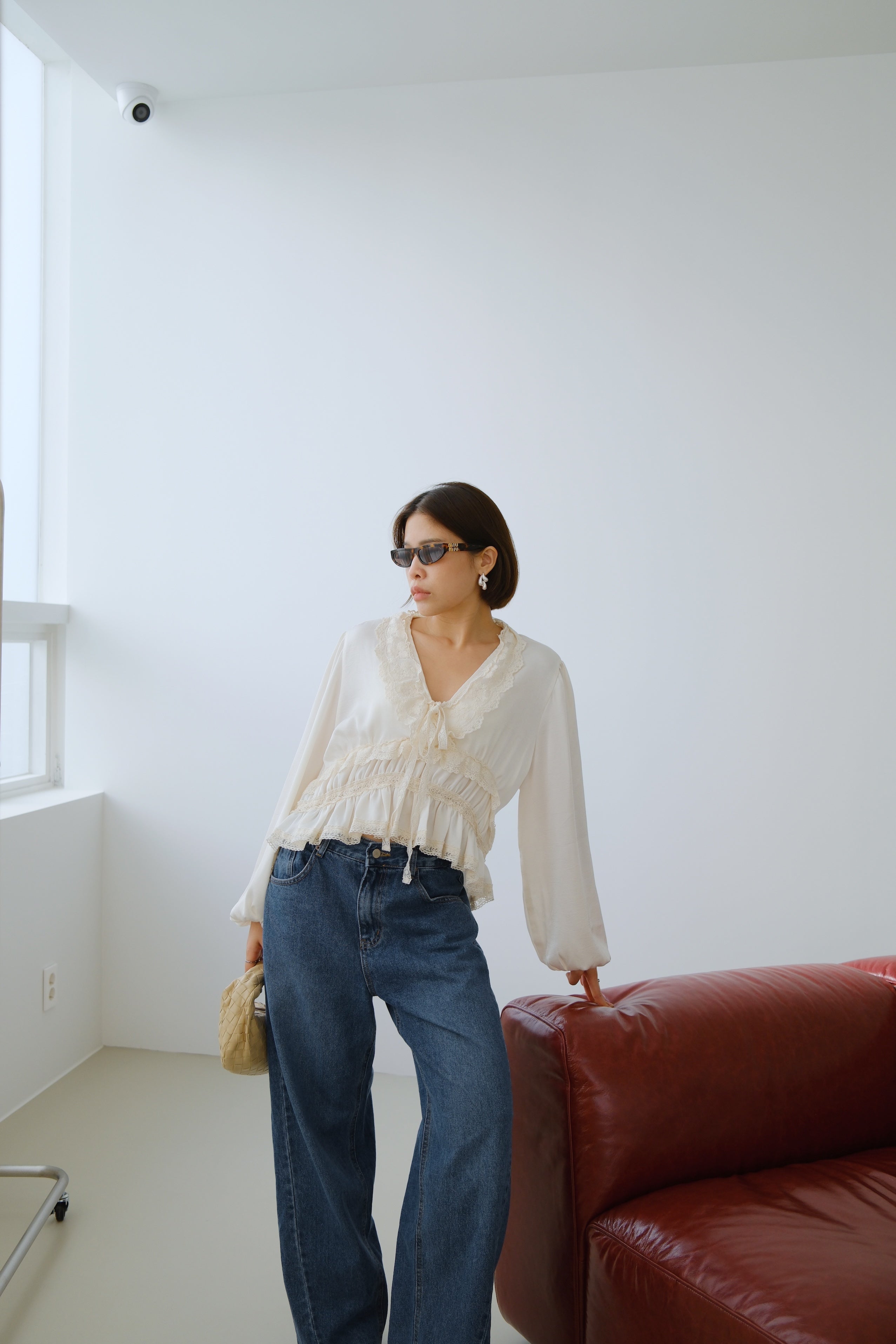 Roselle Ruffle Satin Blouse