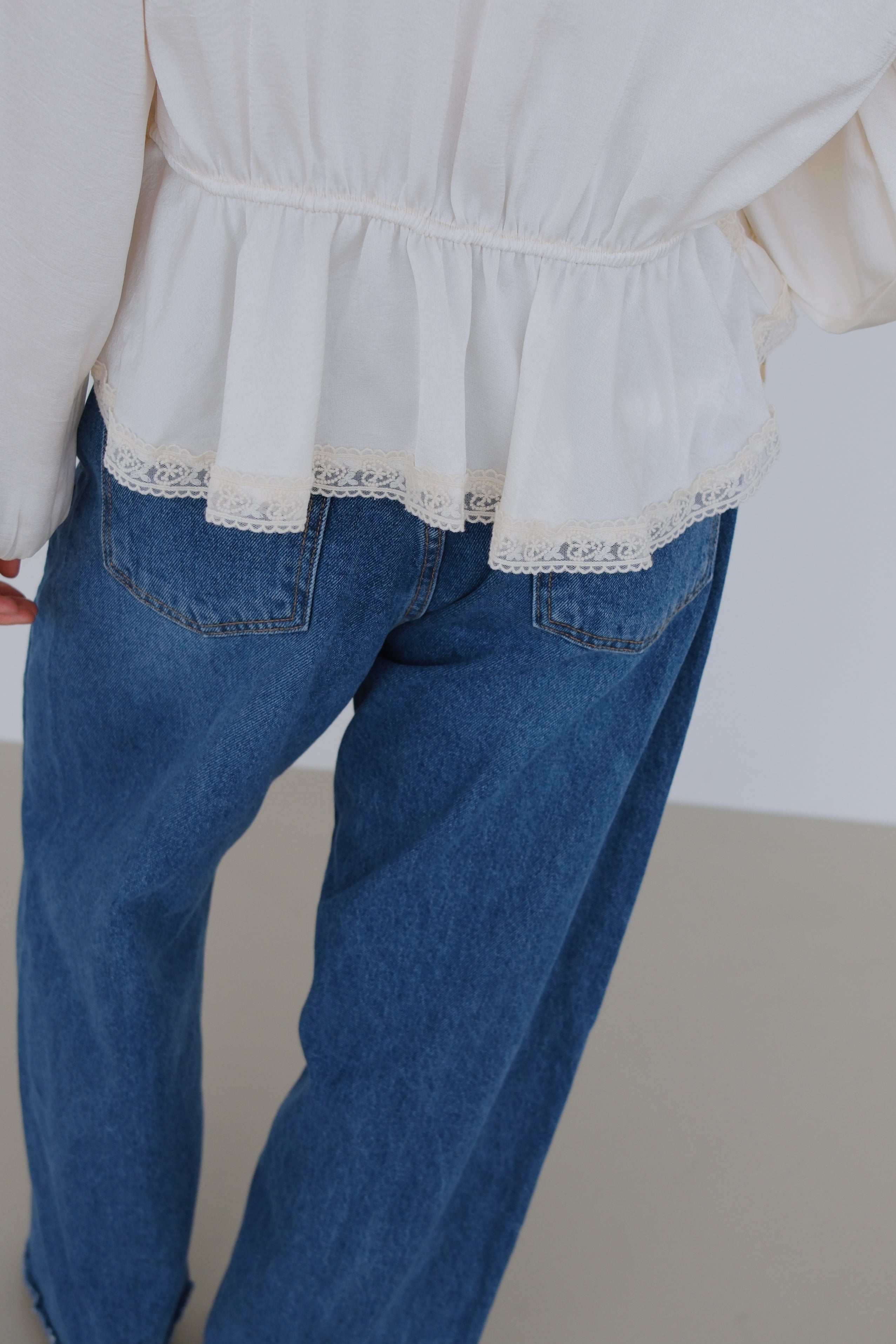 Roselle Ruffle Satin Blouse