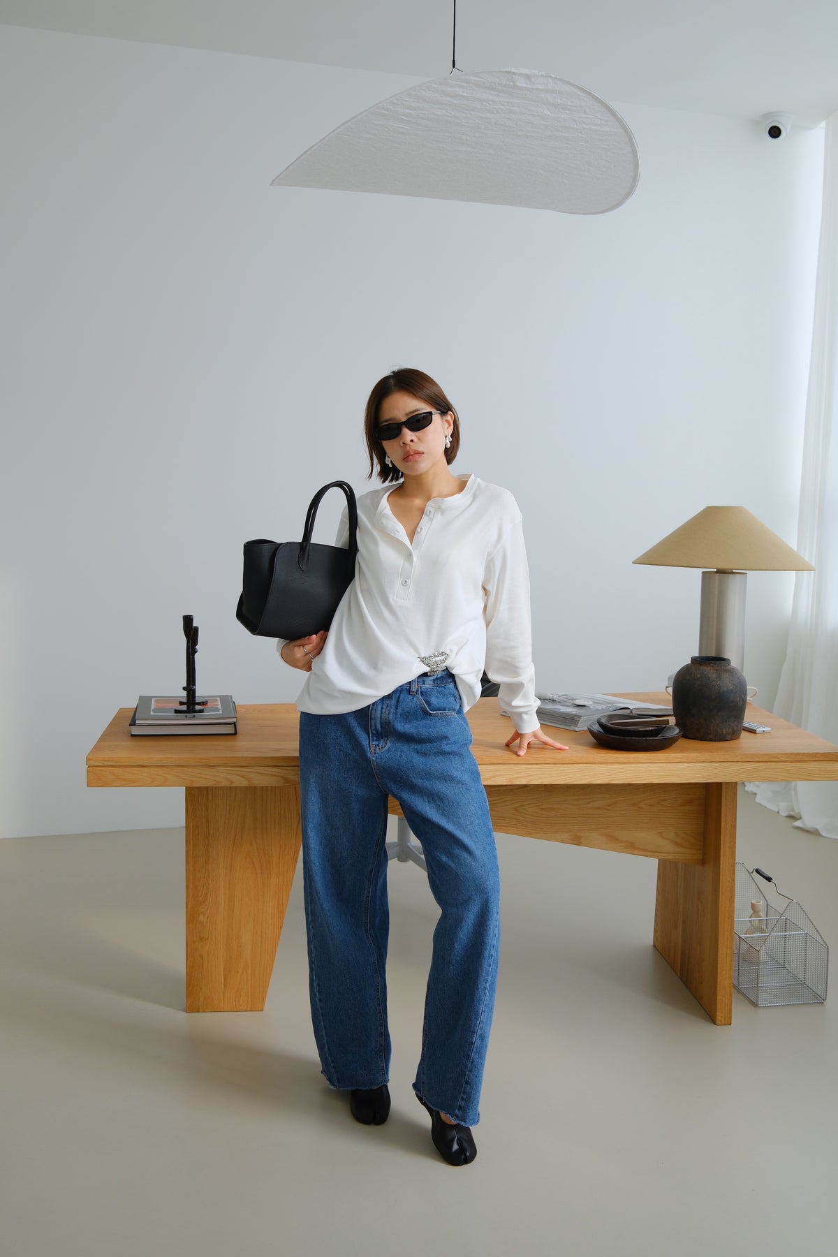 Elin Button Neck Soft Tee