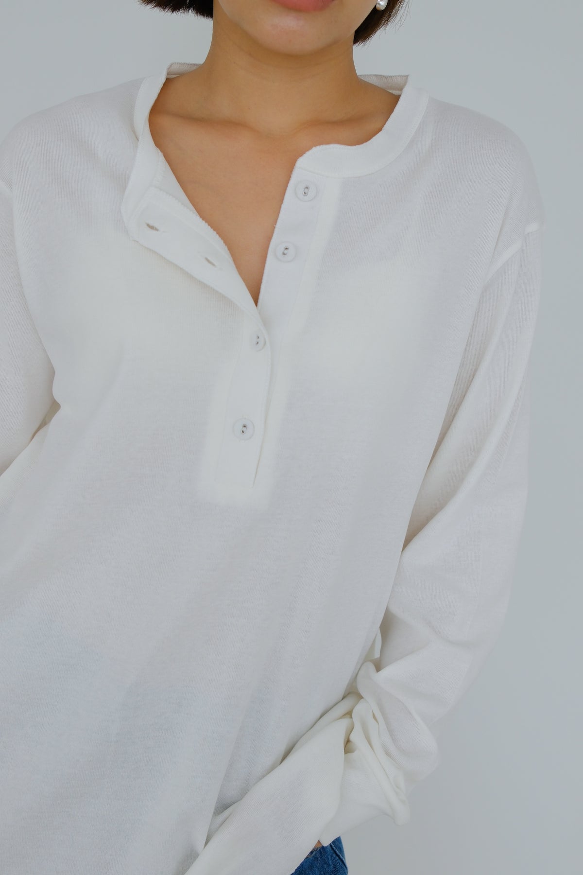 Elin Button Neck Soft Tee