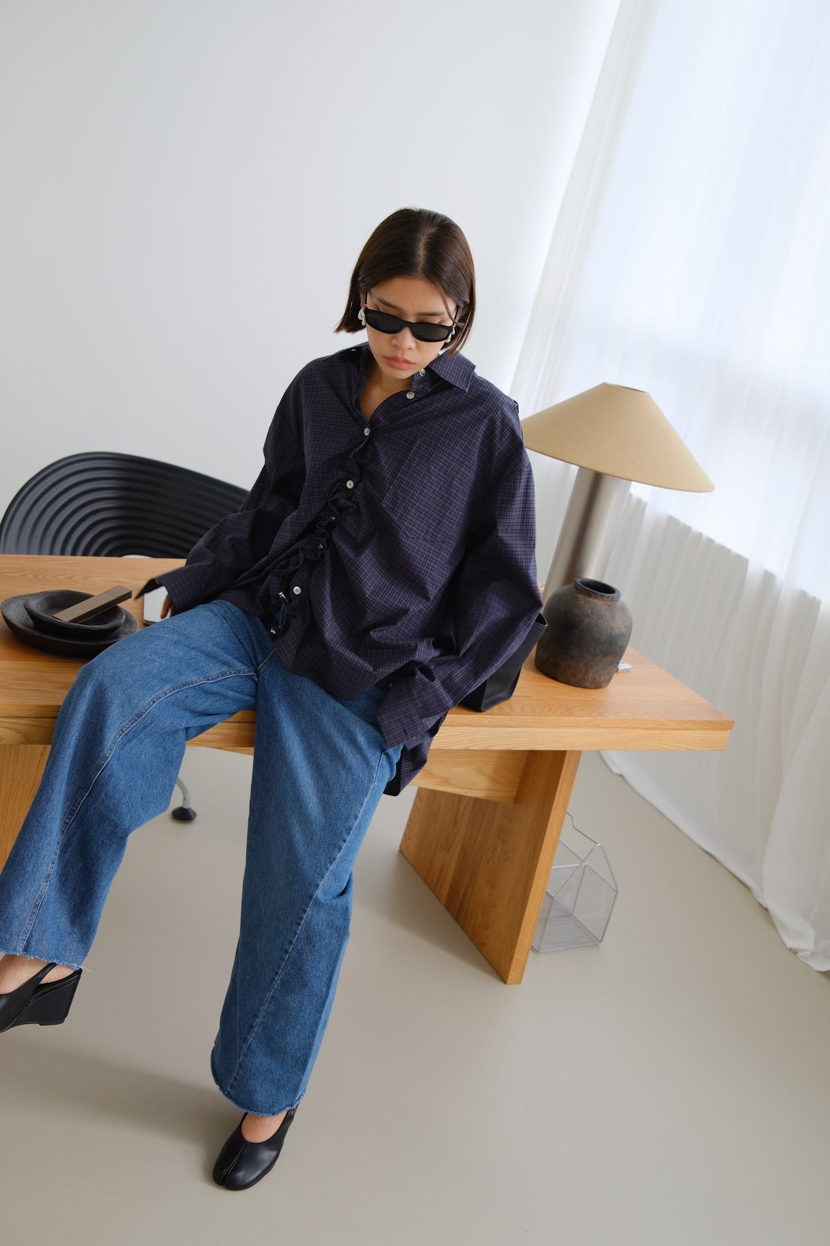 Aster Ruched Oversized Shirt