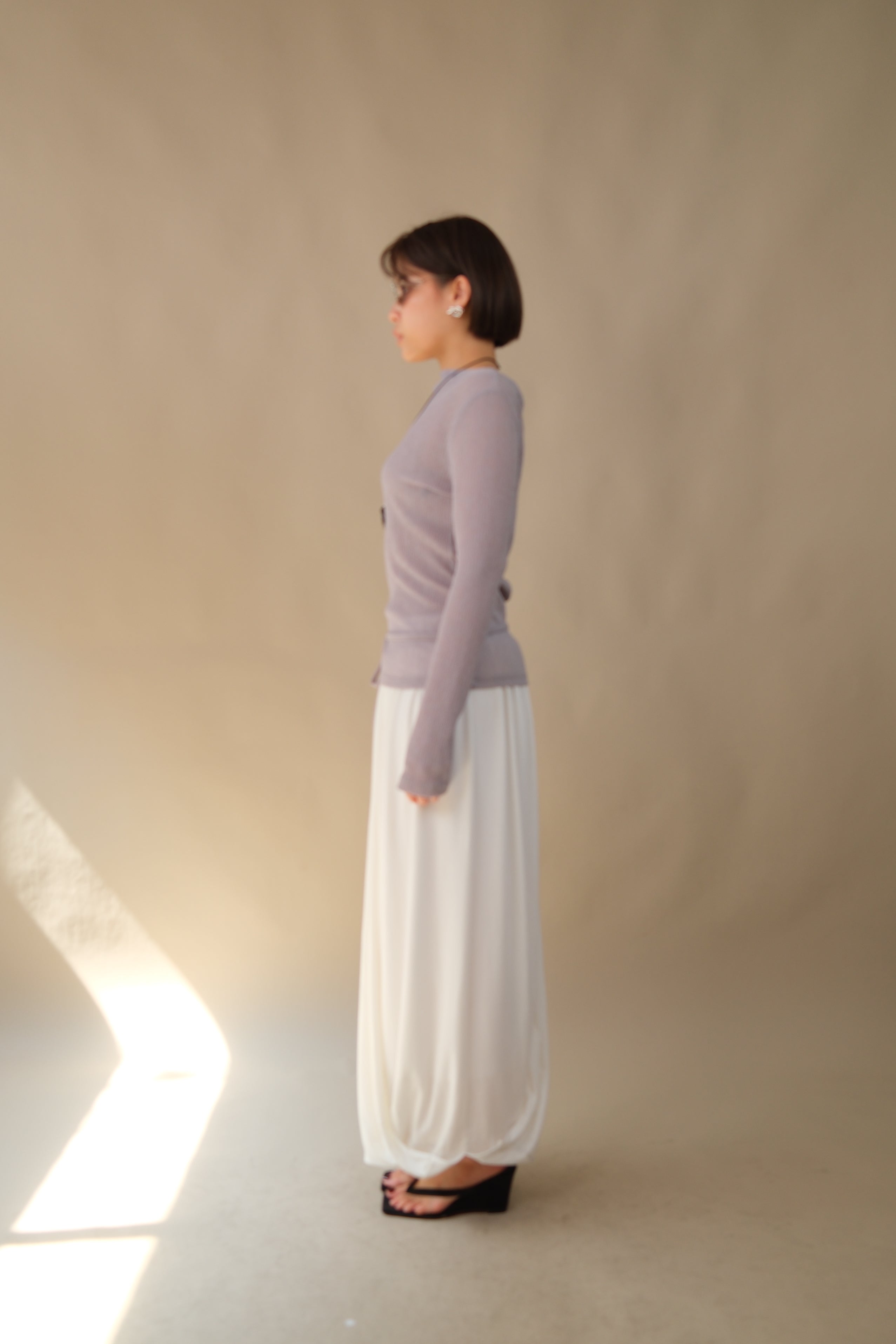 Moose Mesh Boat Neck Long Sleeve Top