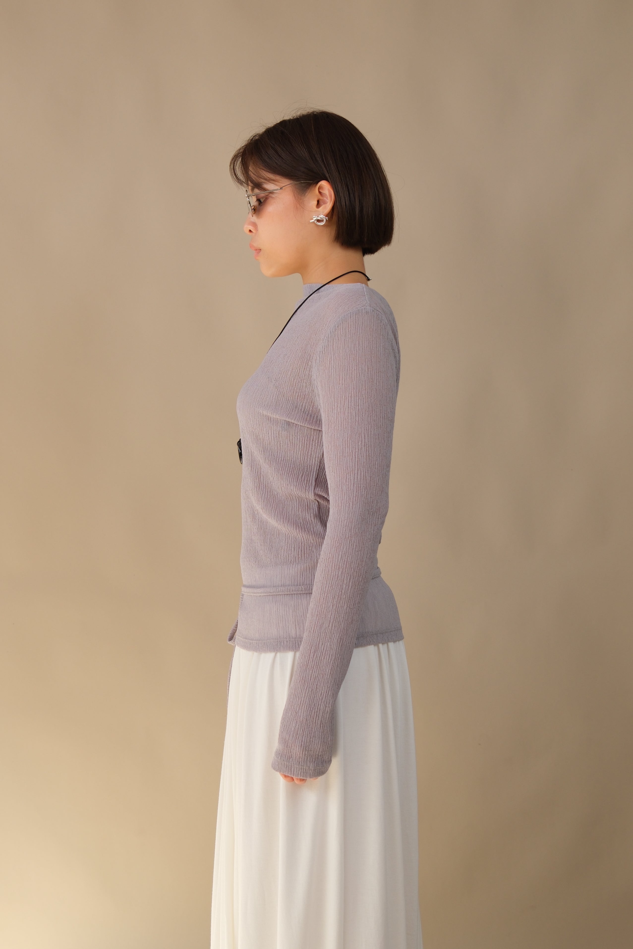 Moose Mesh Boat Neck Long Sleeve Top
