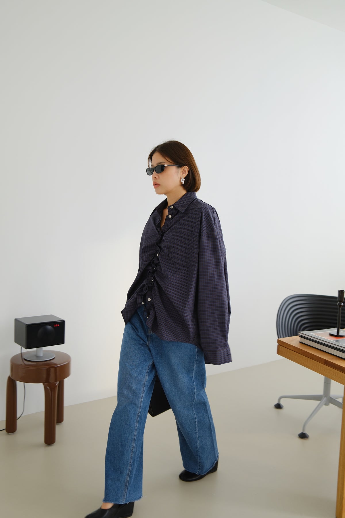 Aster Ruched Oversized Shirt