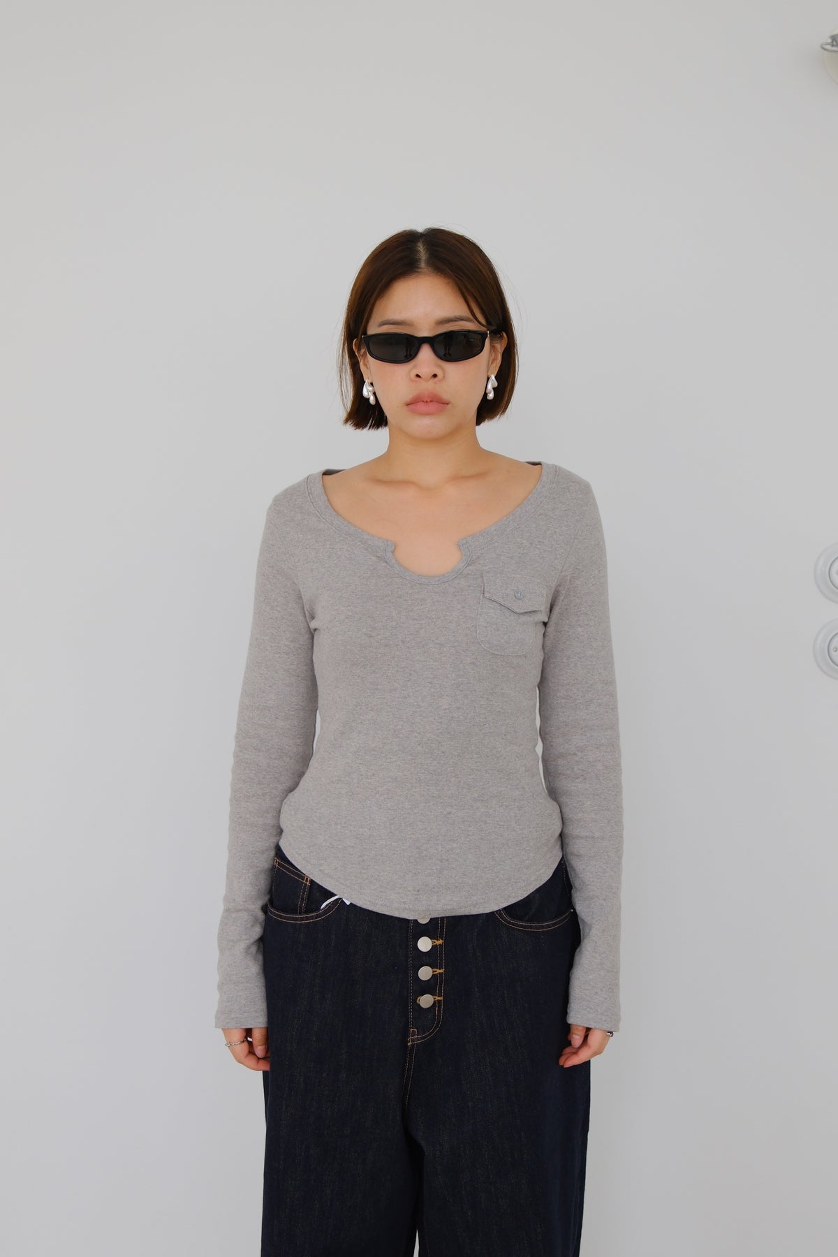 Mia Mini Pocket Long Sleeve Top
