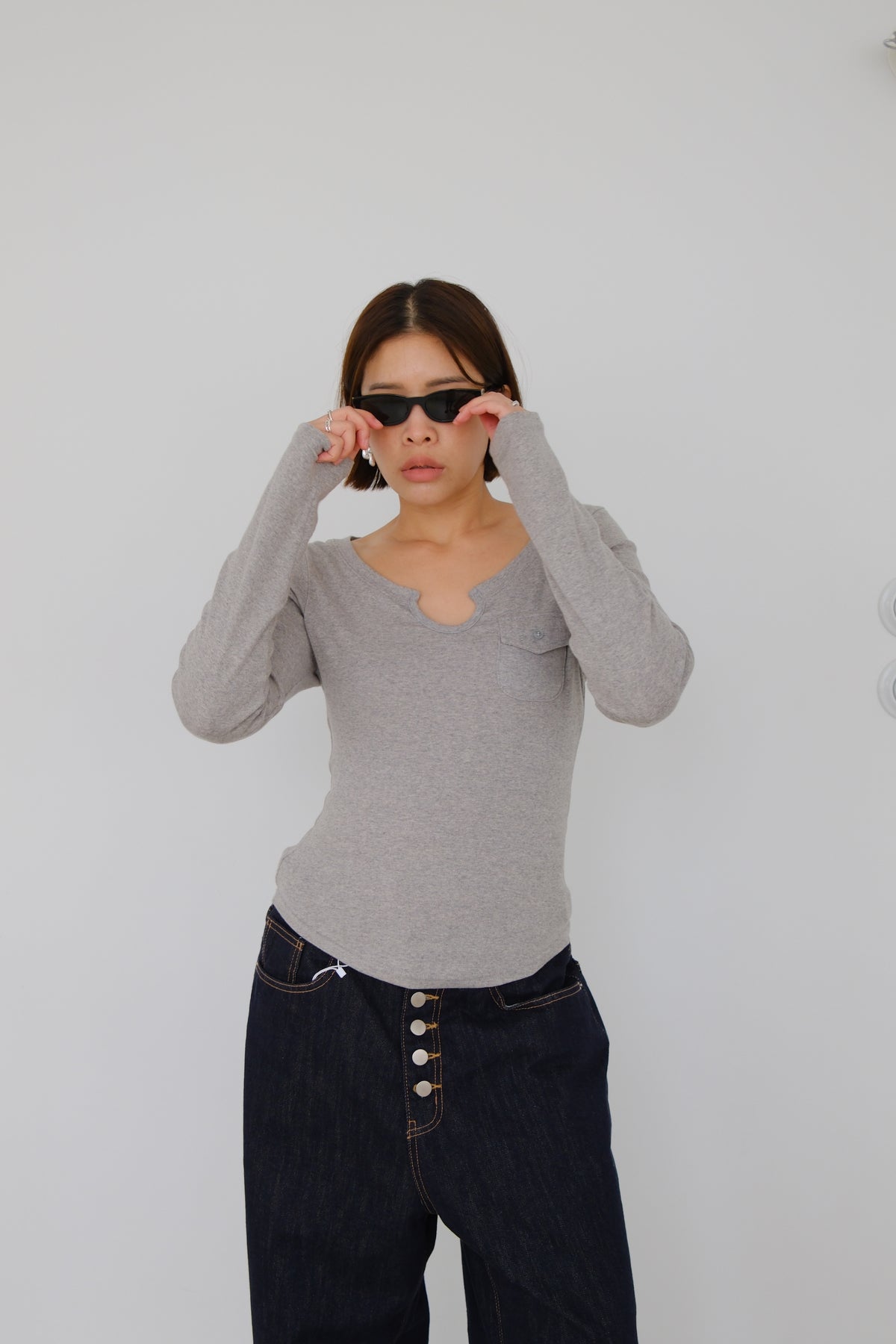 Mia Mini Pocket Long Sleeve Top
