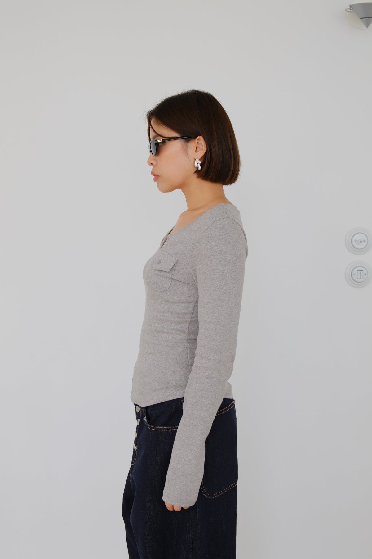 Mia Mini Pocket Long Sleeve Top