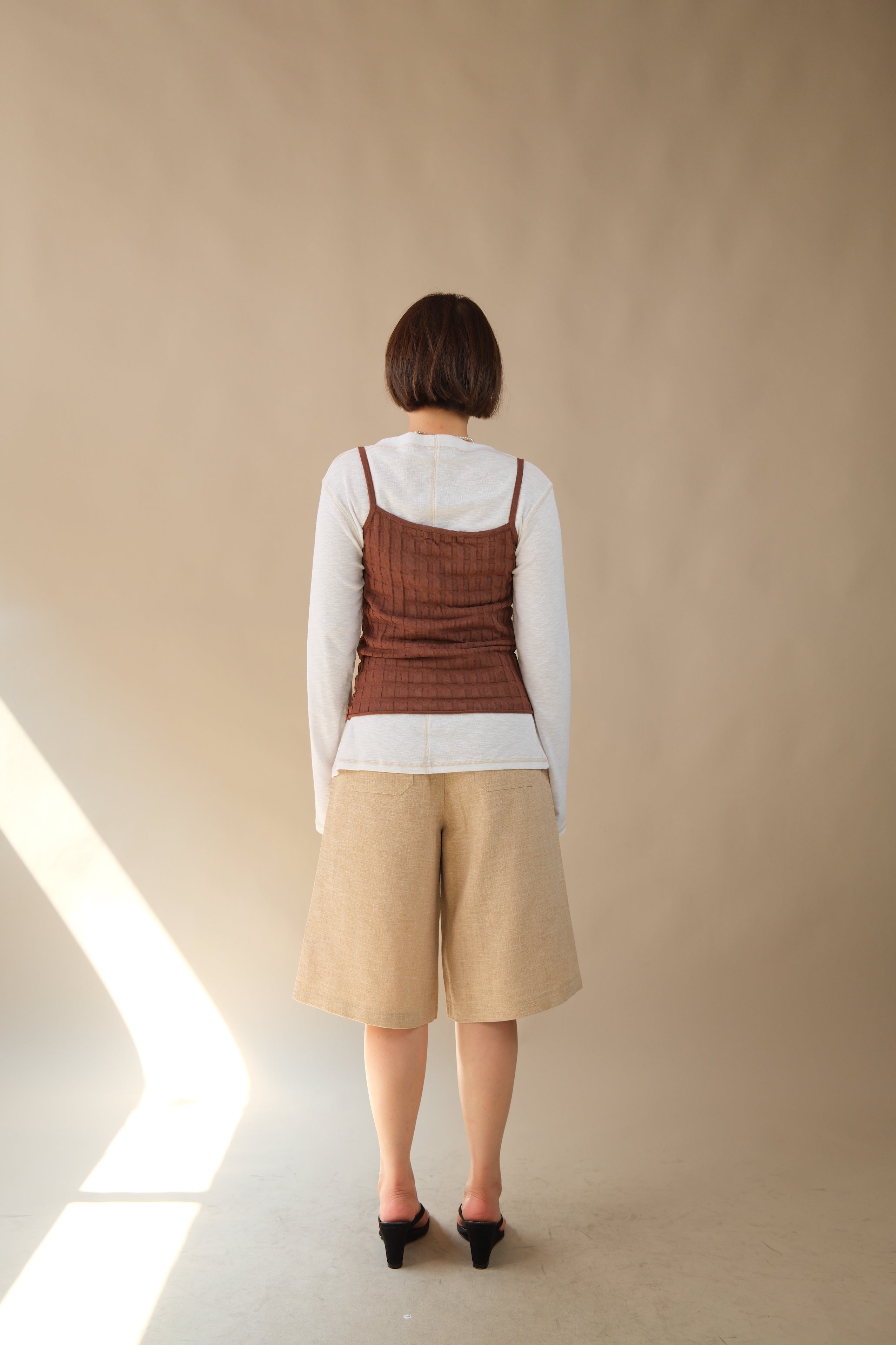 Linen bermuda shorts