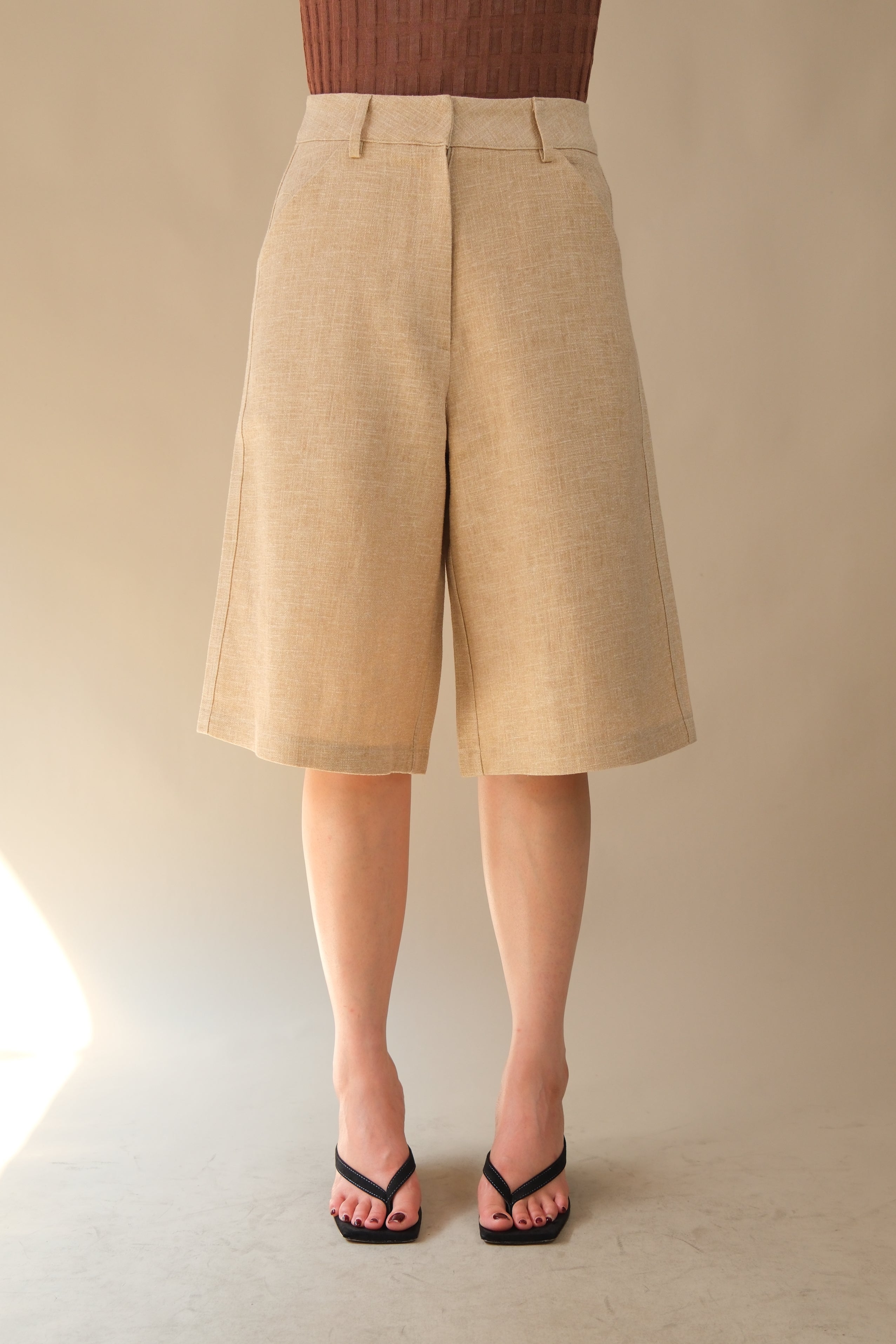 Linen bermuda shorts