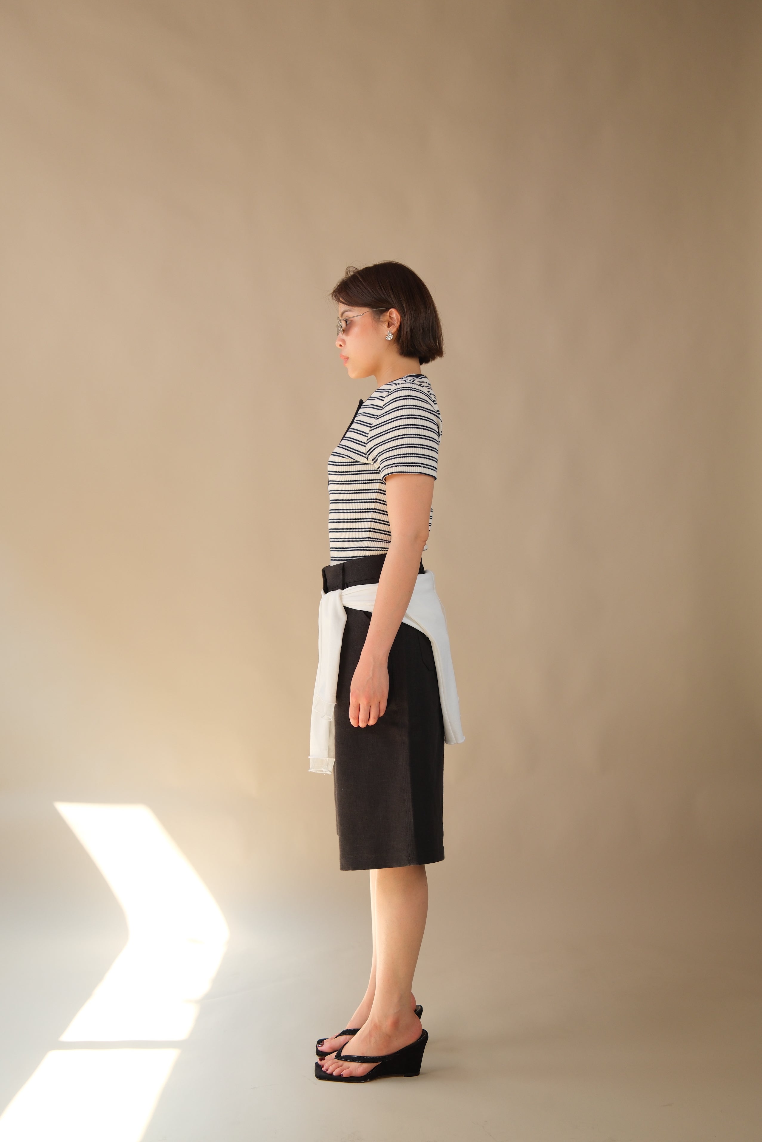 Linen bermuda shorts