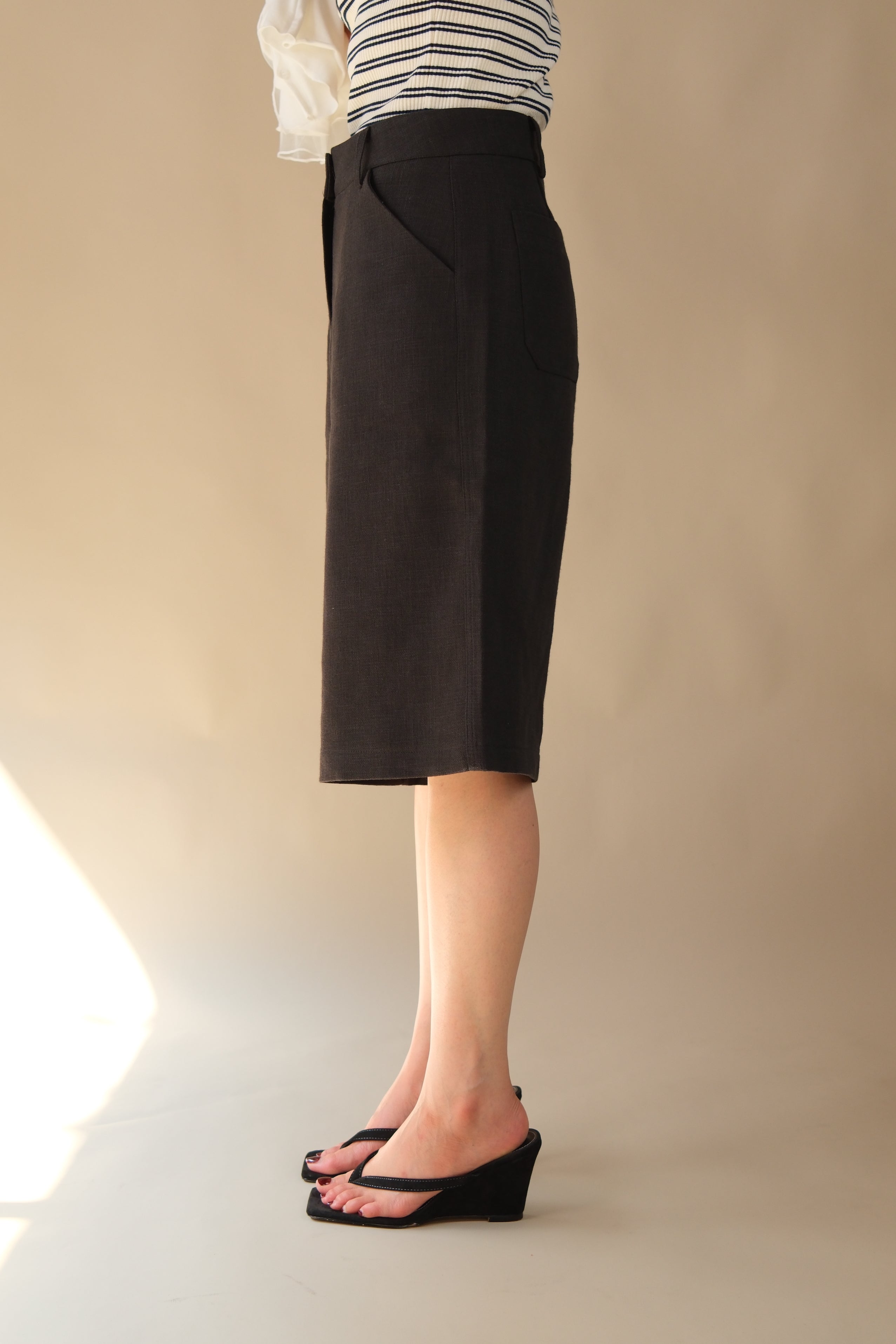 Linen bermuda shorts