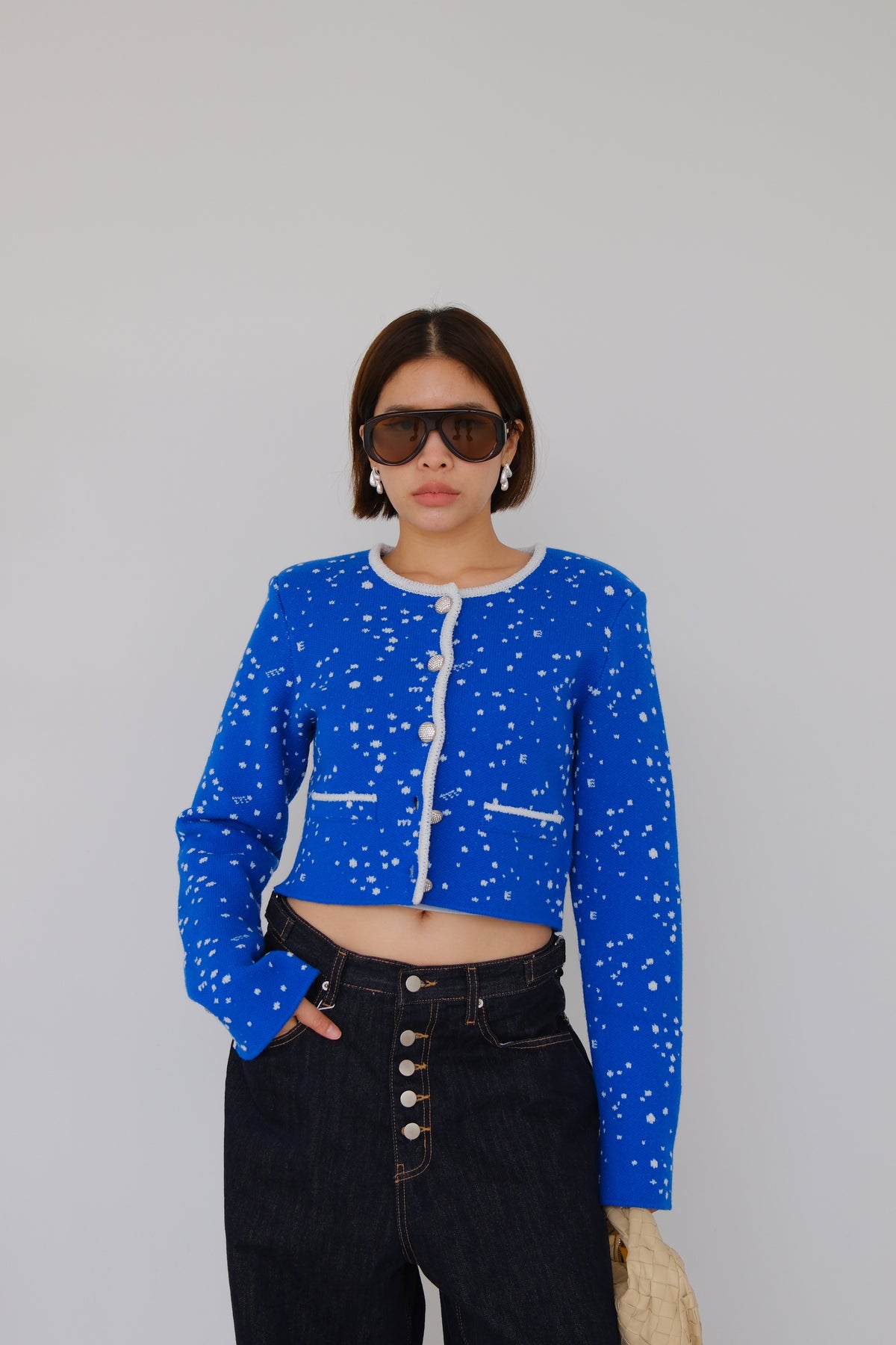 Odette Speckled Crop Cardigan