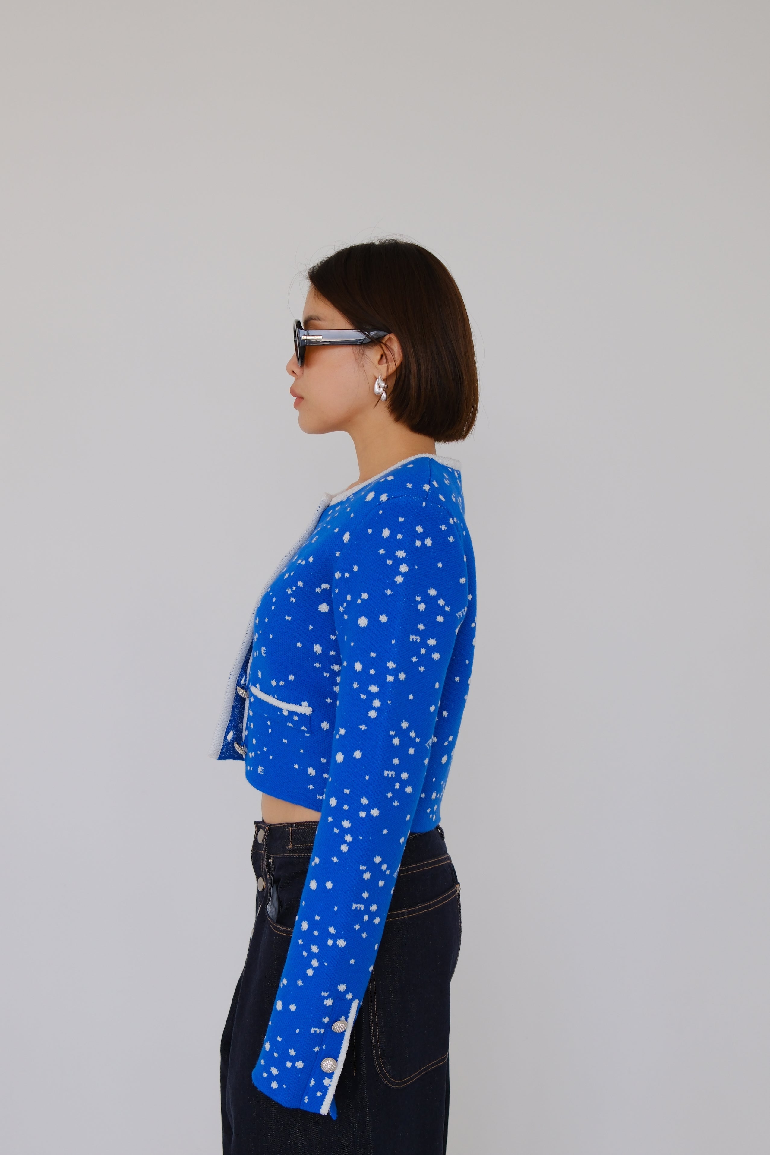 Odette Speckled Crop Cardigan