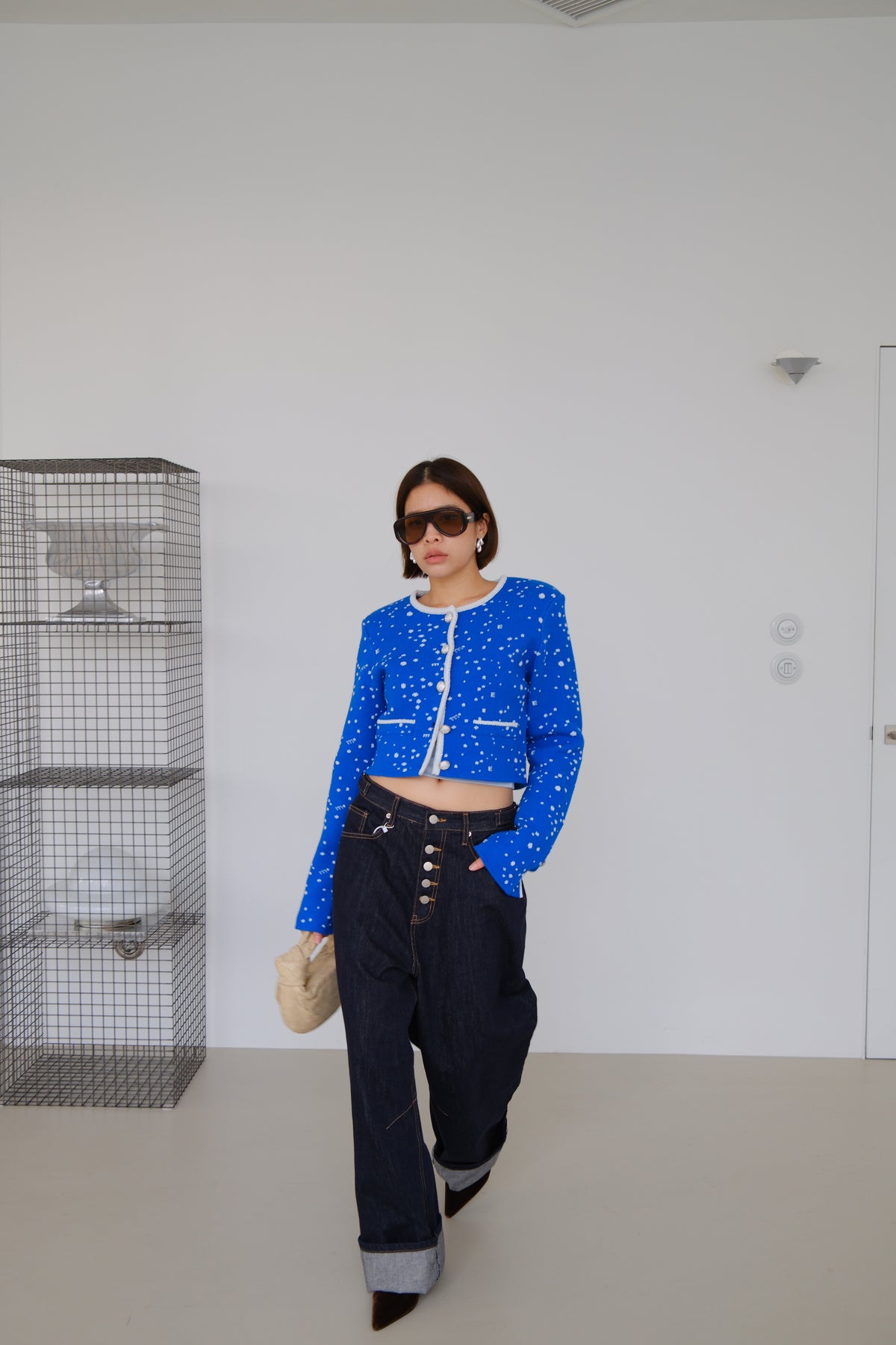 Odette Speckled Crop Cardigan
