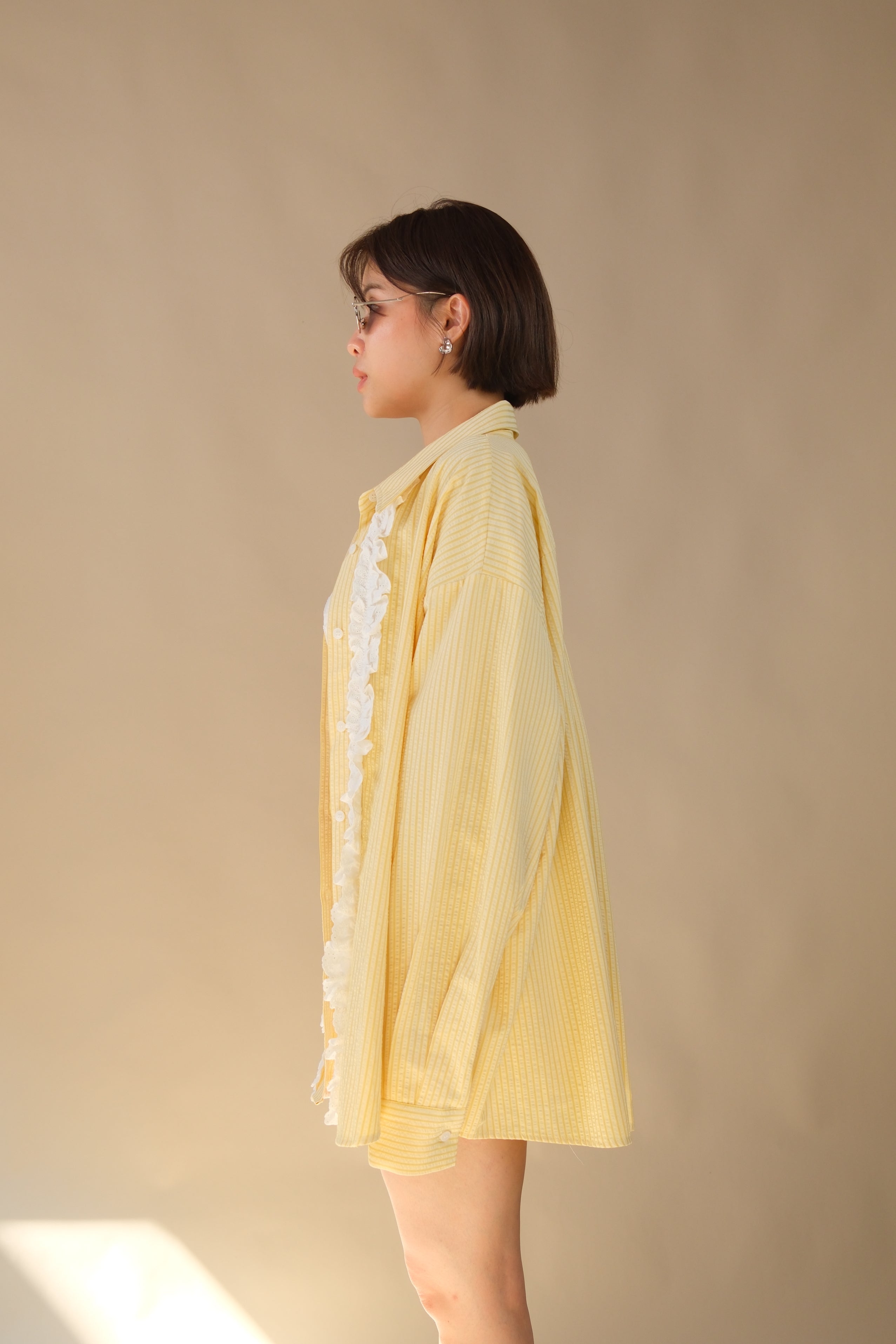 Romantic Stripe Oversized Shirt