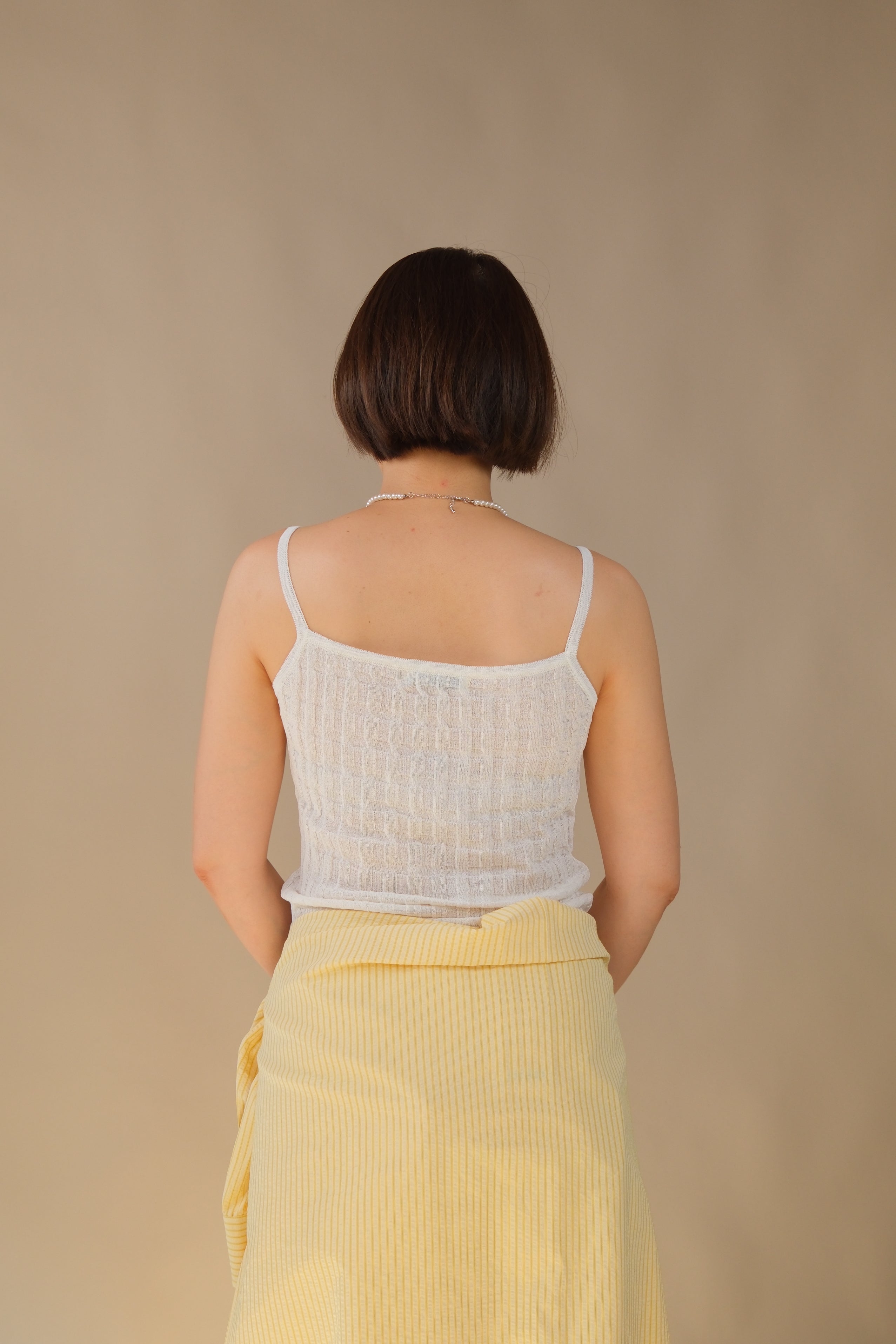 Waffle pleat cami top