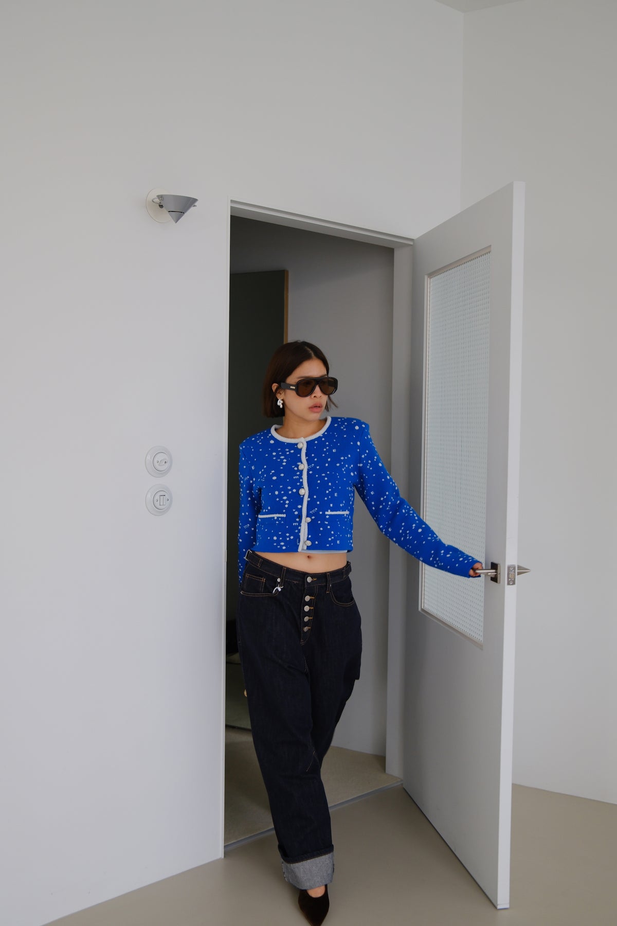 Odette Speckled Crop Cardigan