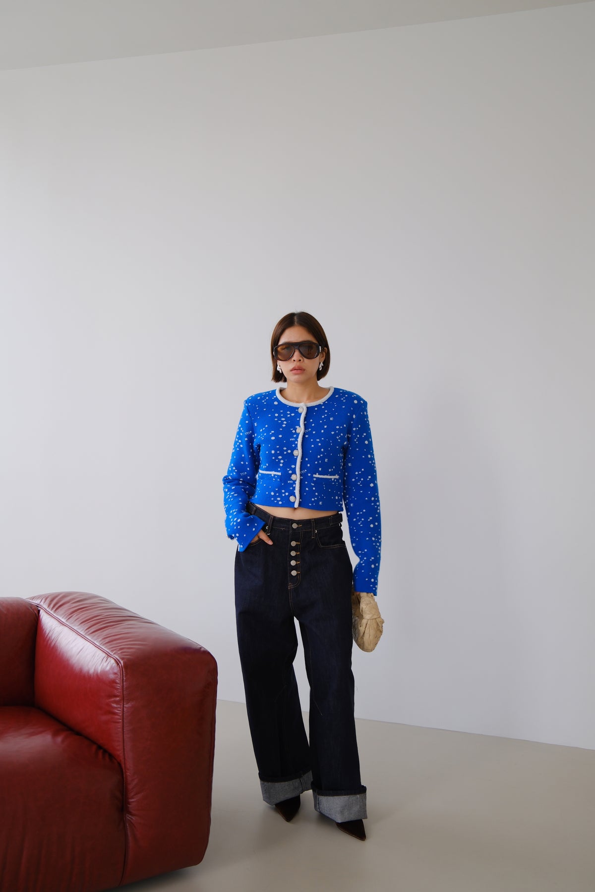 Odette Speckled Crop Cardigan