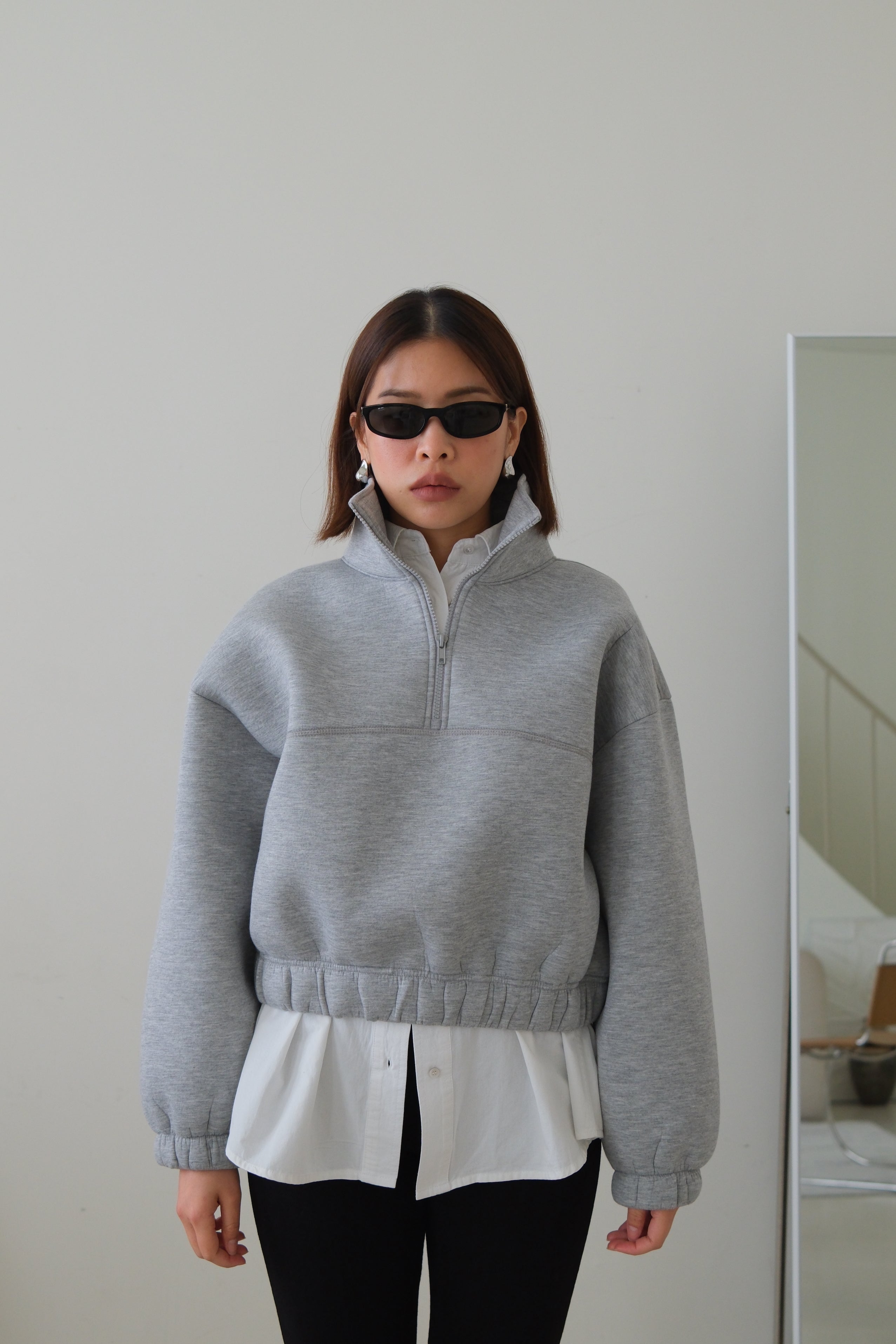 Klaw funnel neck half zip jumper