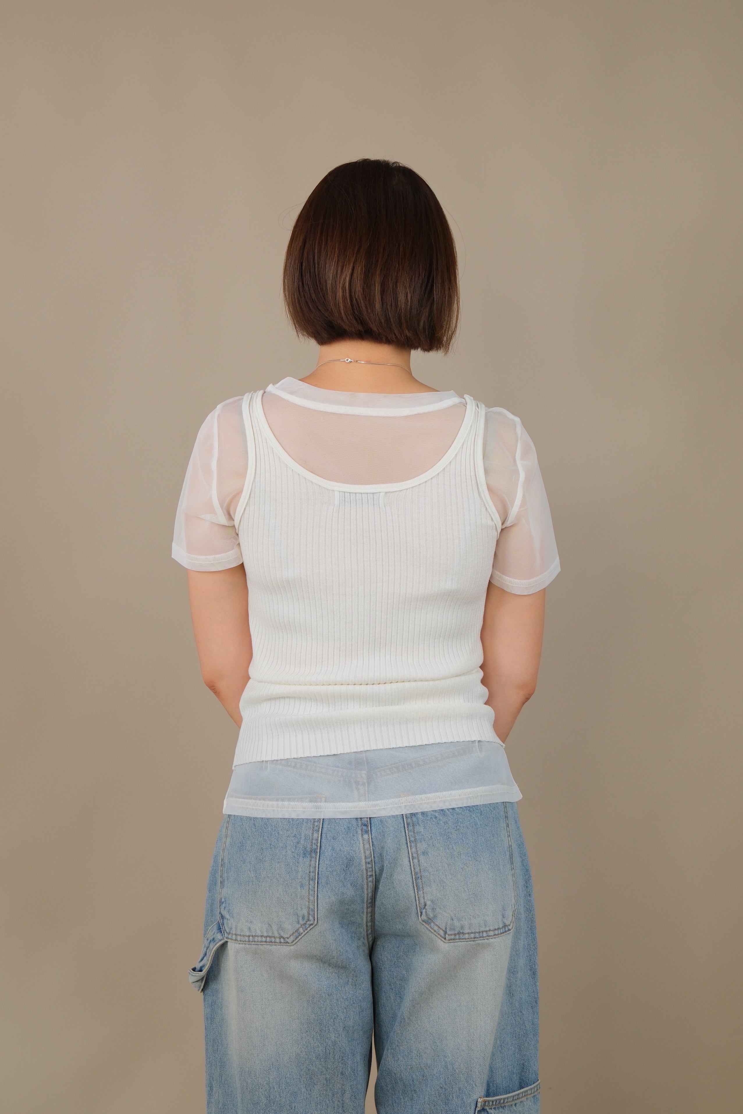 sheer tee + rib tank top set